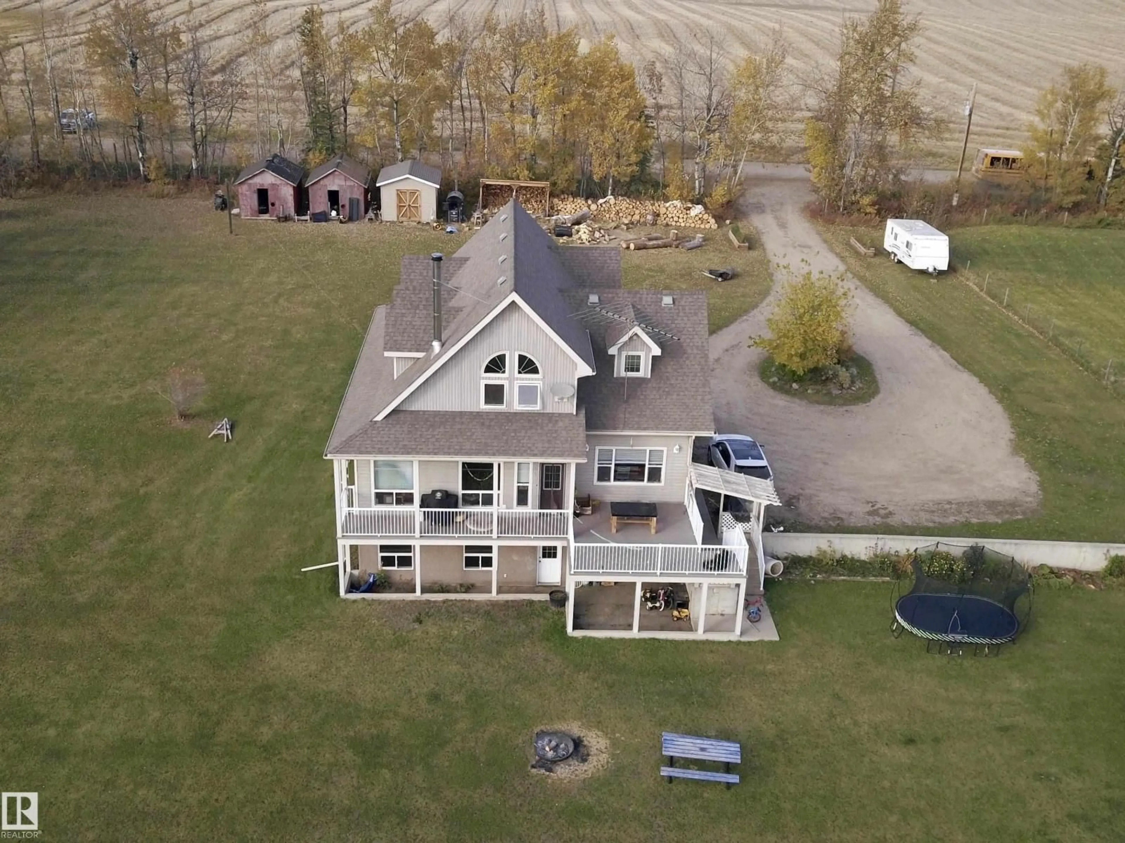 A pic from outside/outdoor area/front of a property/back of a property/a pic from drone, unknown for 3513 TWP. RD. 613A, Rural Barrhead County Alberta T7N1N2