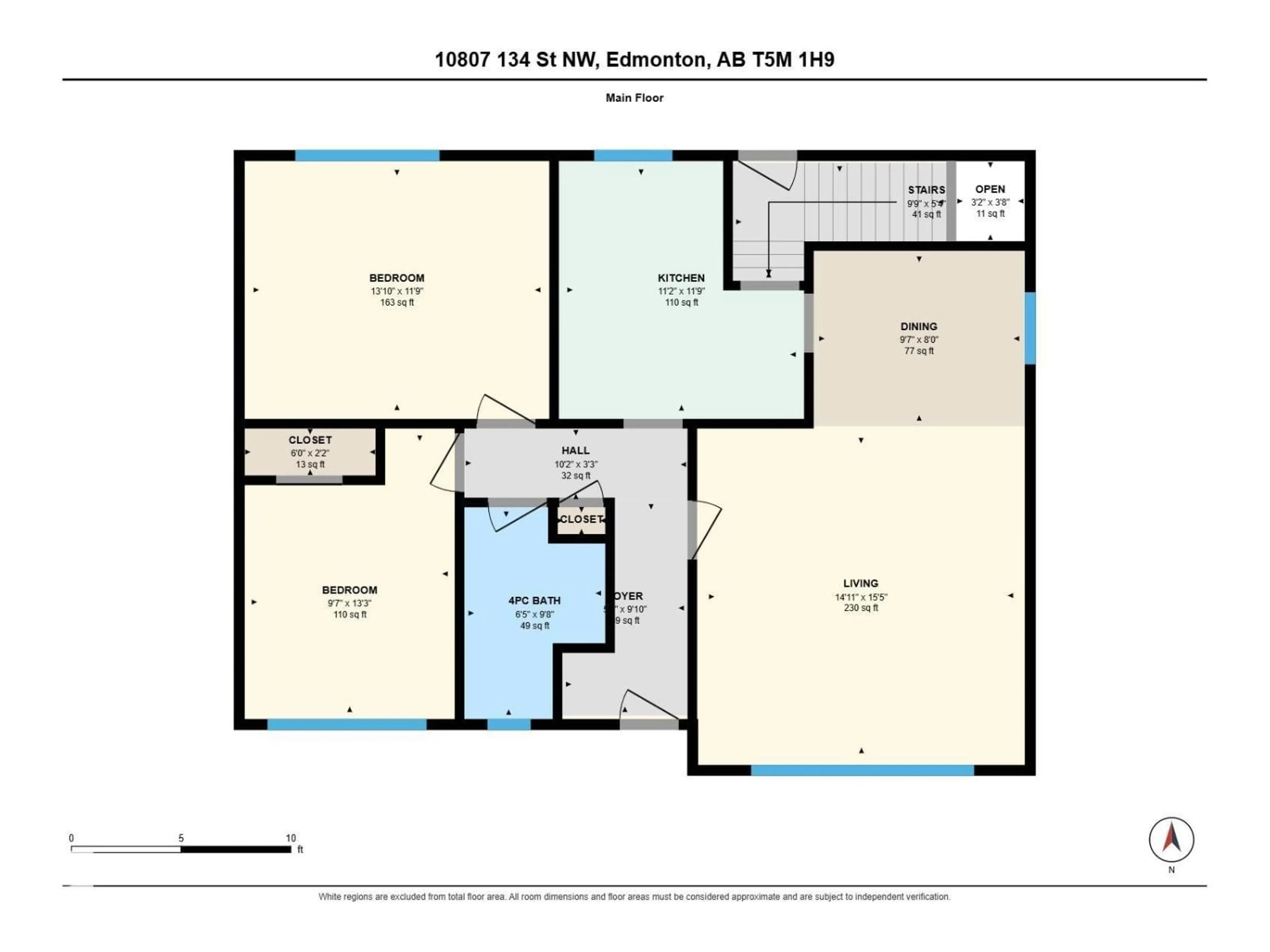 Floor plan for 10807 134 ST, Edmonton Alberta T5M1H9
