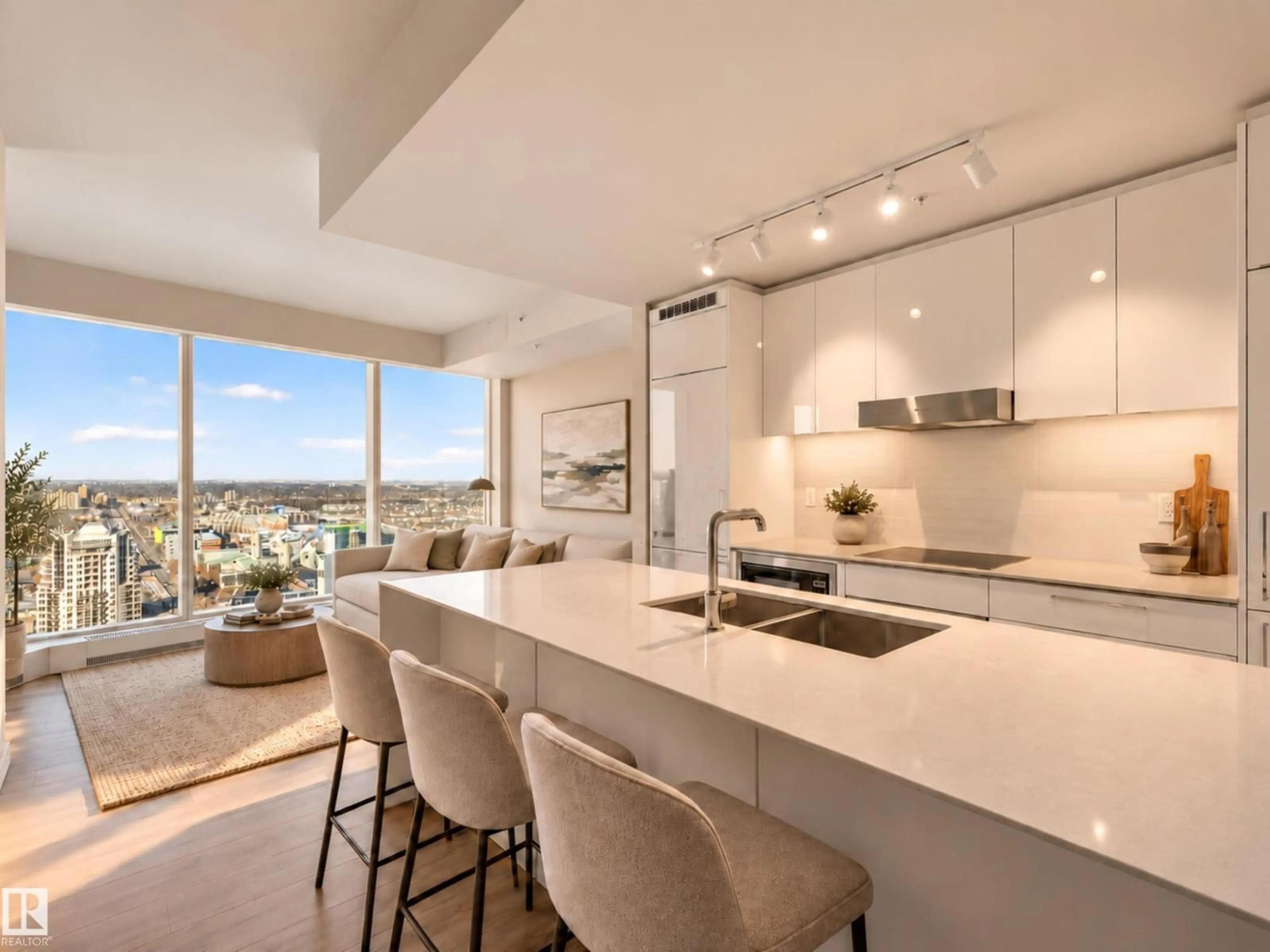 Open concept kitchen, ceramic/tile floor for 10360 - 2612 102 ST, Edmonton Alberta T5J0K6