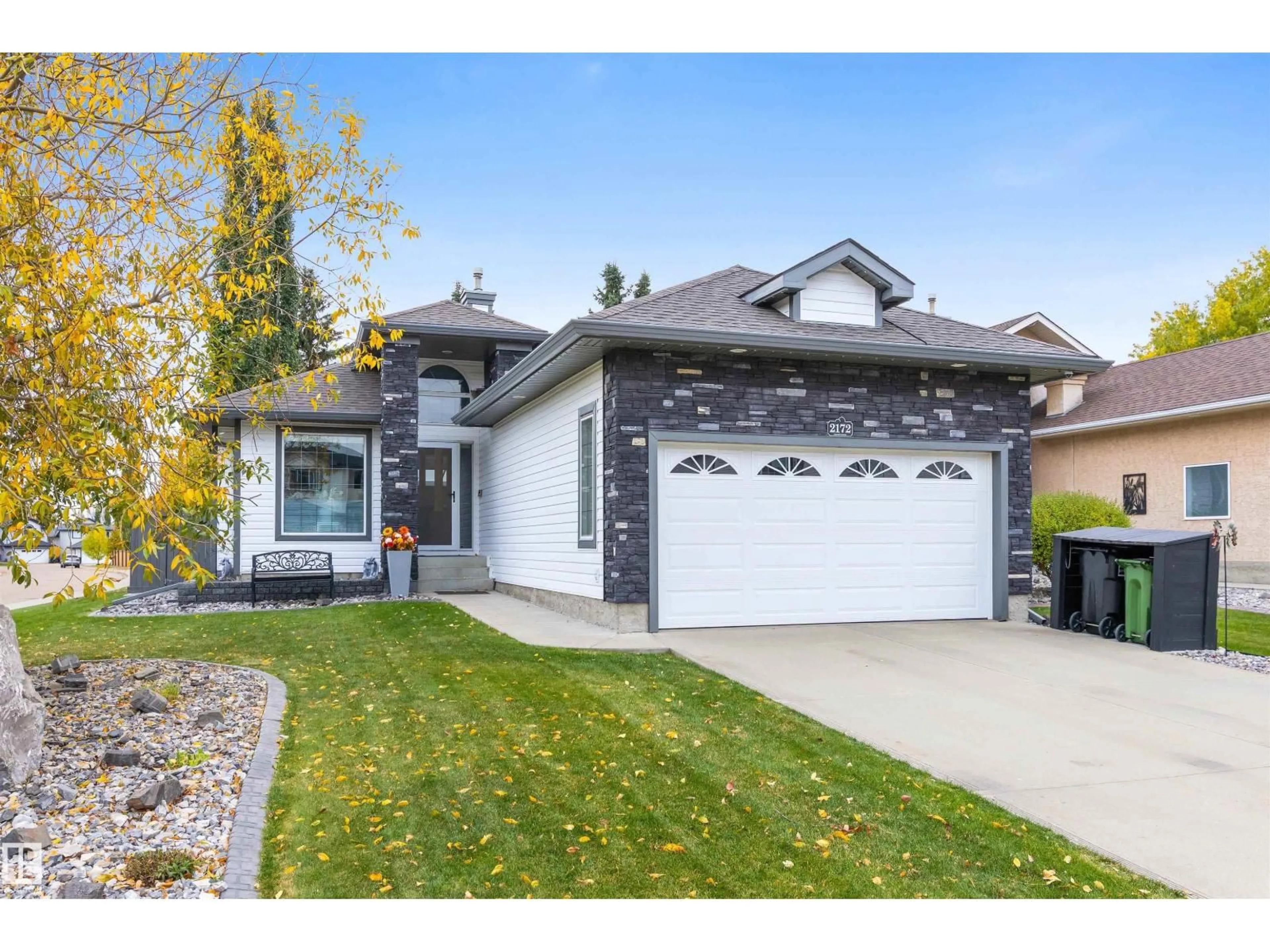 Home with vinyl exterior material, street for 2172 BRENNAN CR NW, Edmonton Alberta T5T6R8
