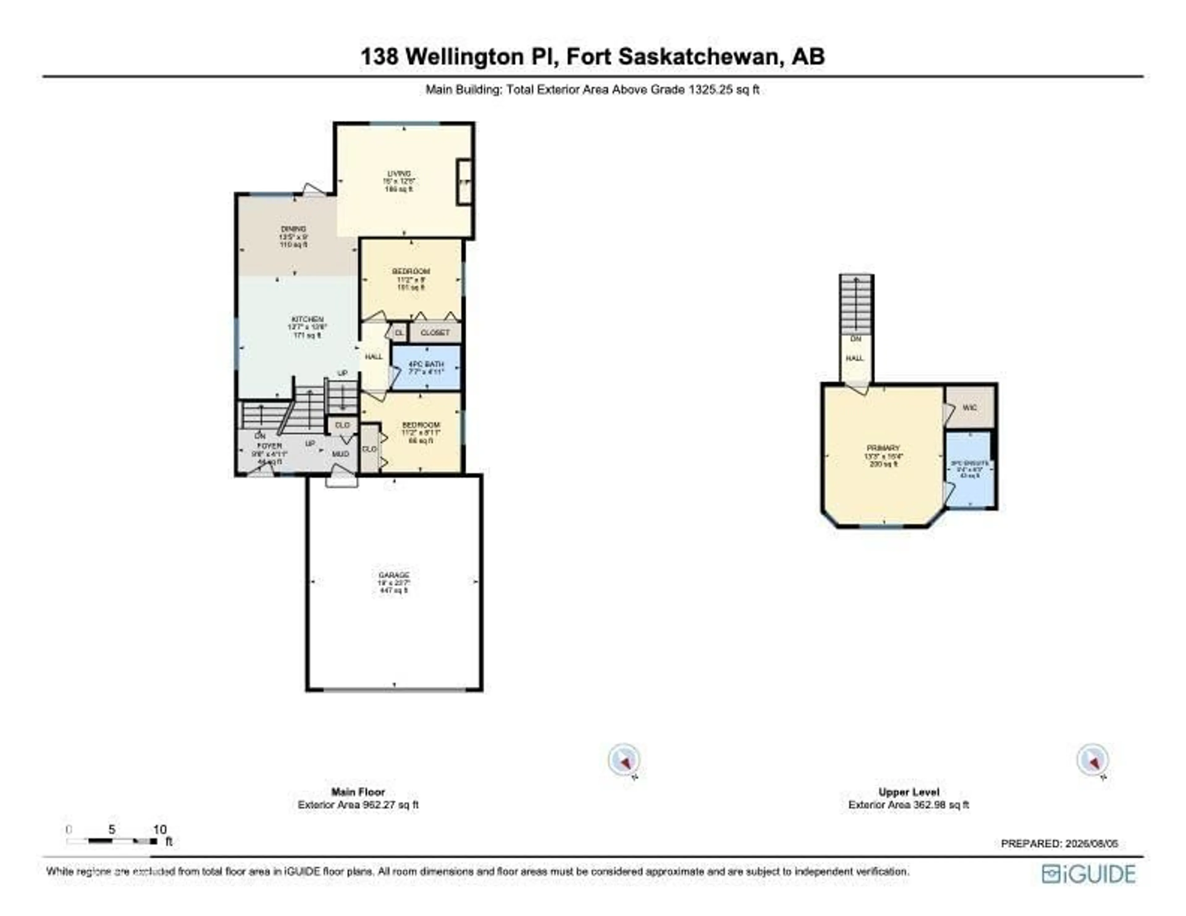 Floor plan for 138 WELLINGTON PL, Fort Saskatchewan Alberta T8L0G3