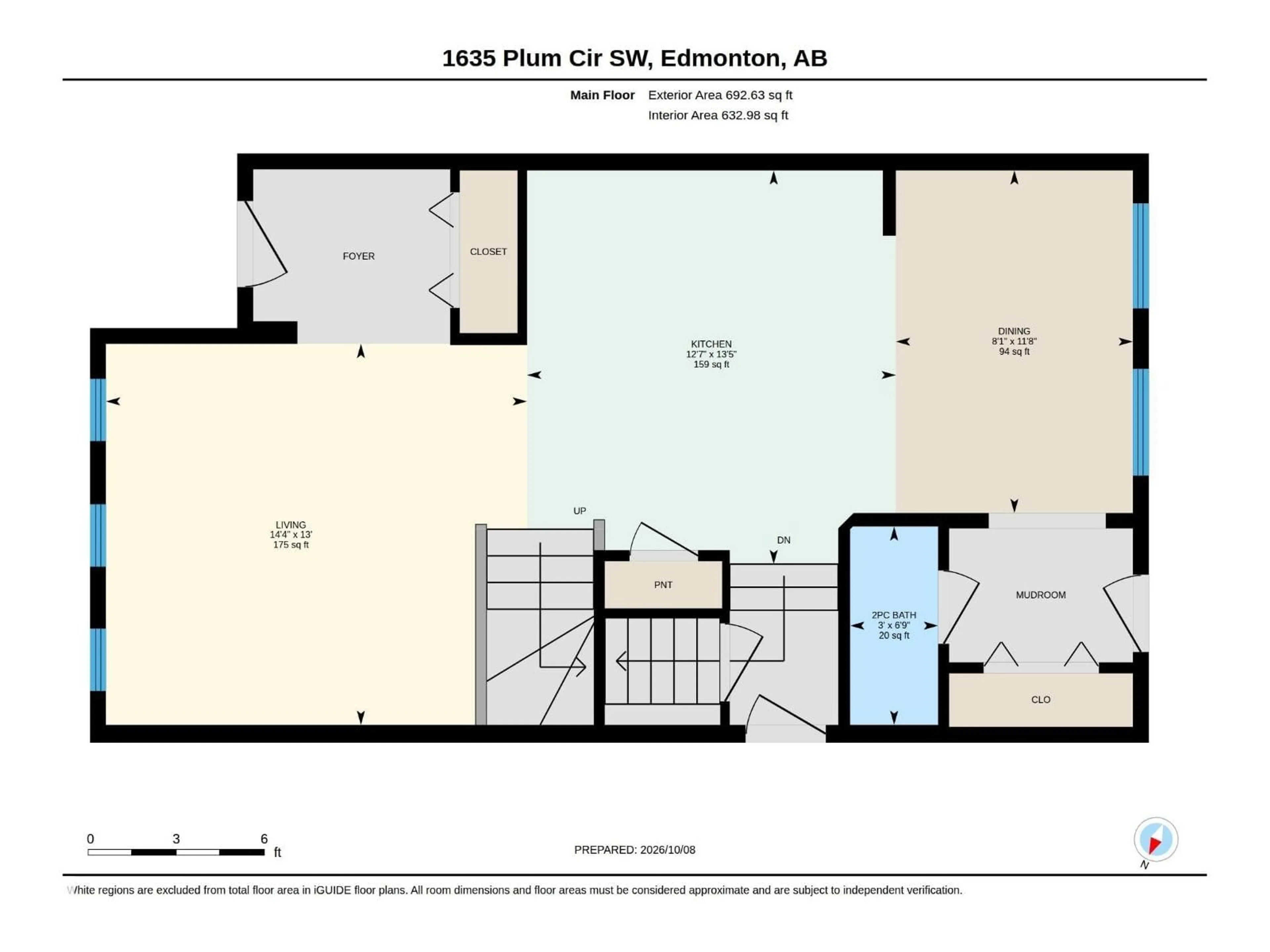 Floor plan for SW - 1635 PLUM CIRCLE CI, Edmonton Alberta T6X2X1