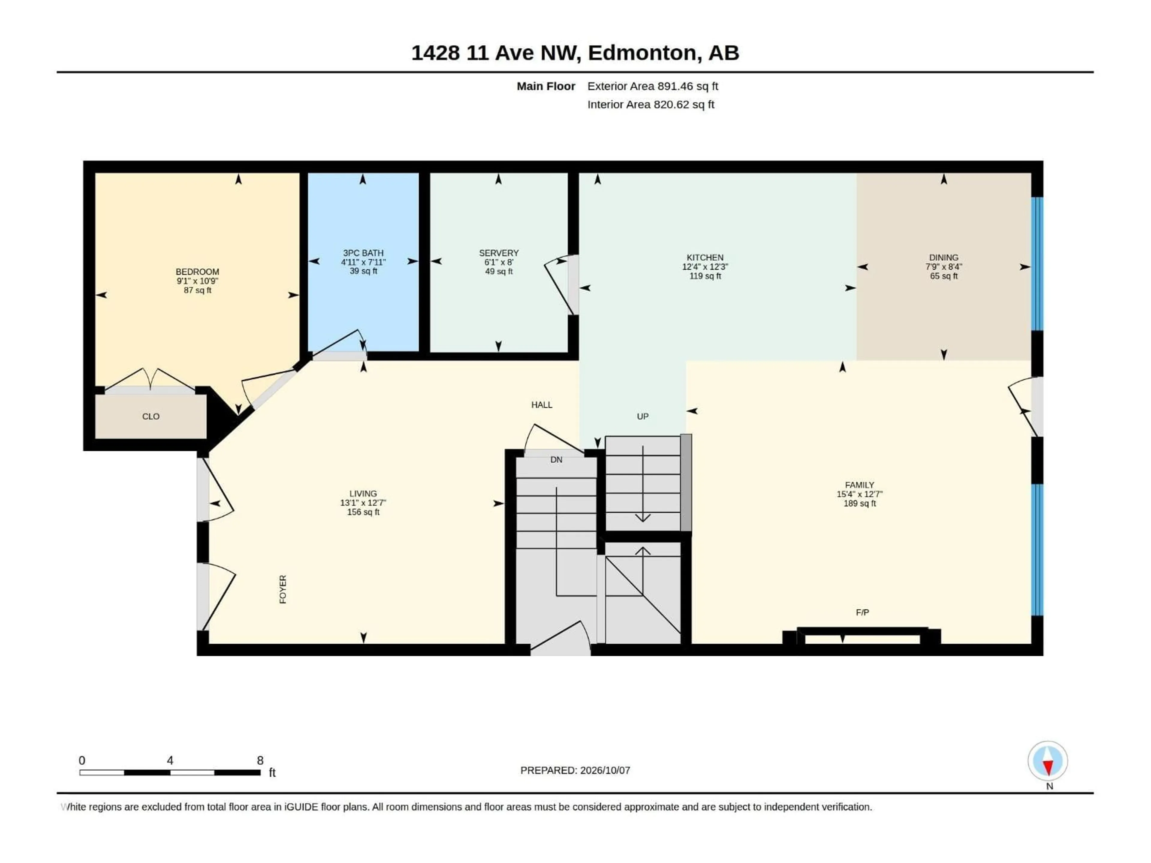 Floor plan for 1428 11 AV, Edmonton Alberta T6T2W4