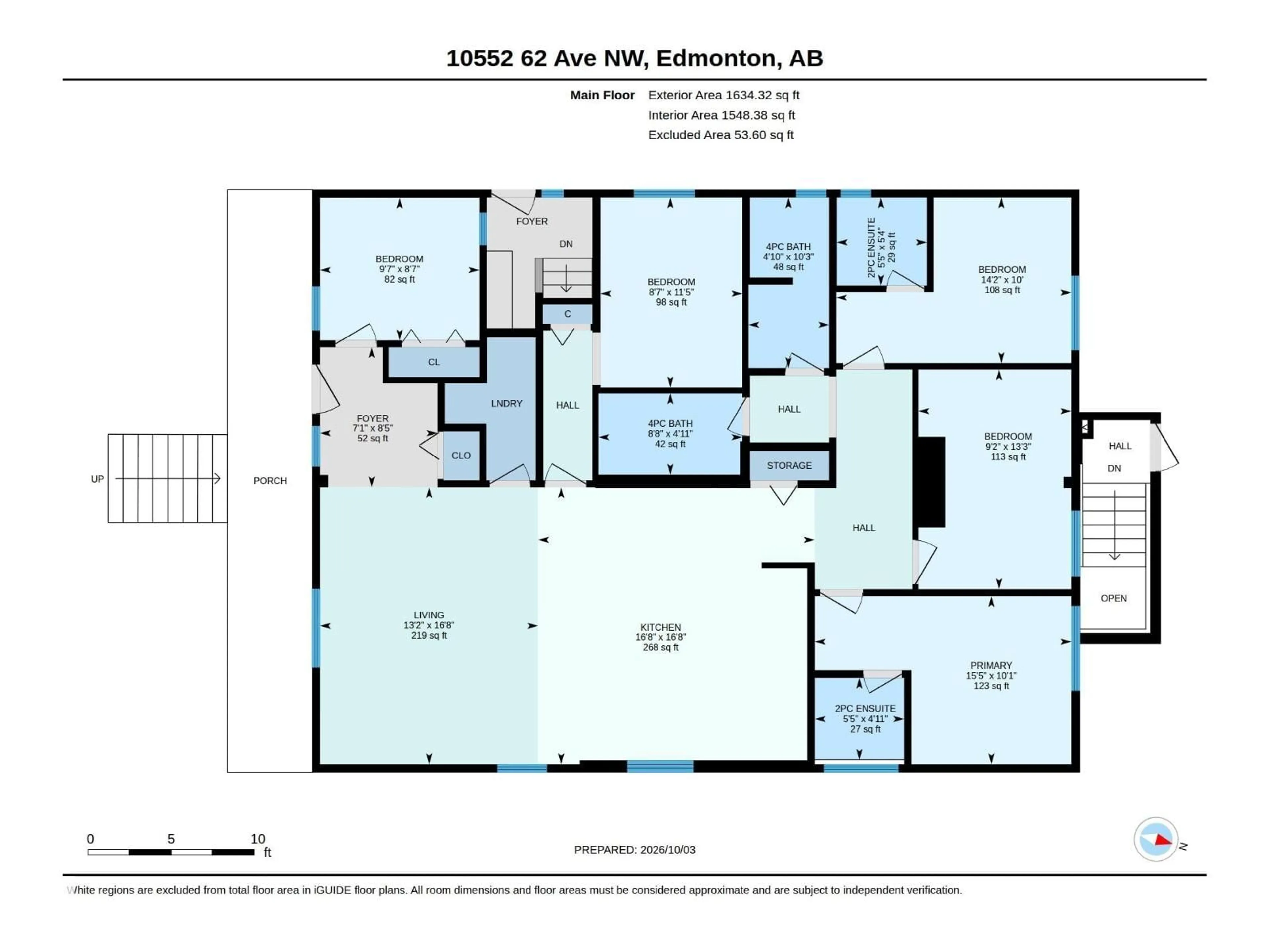 Floor plan for 10550, 10552 62 AV NW, Edmonton Alberta T6H1M4