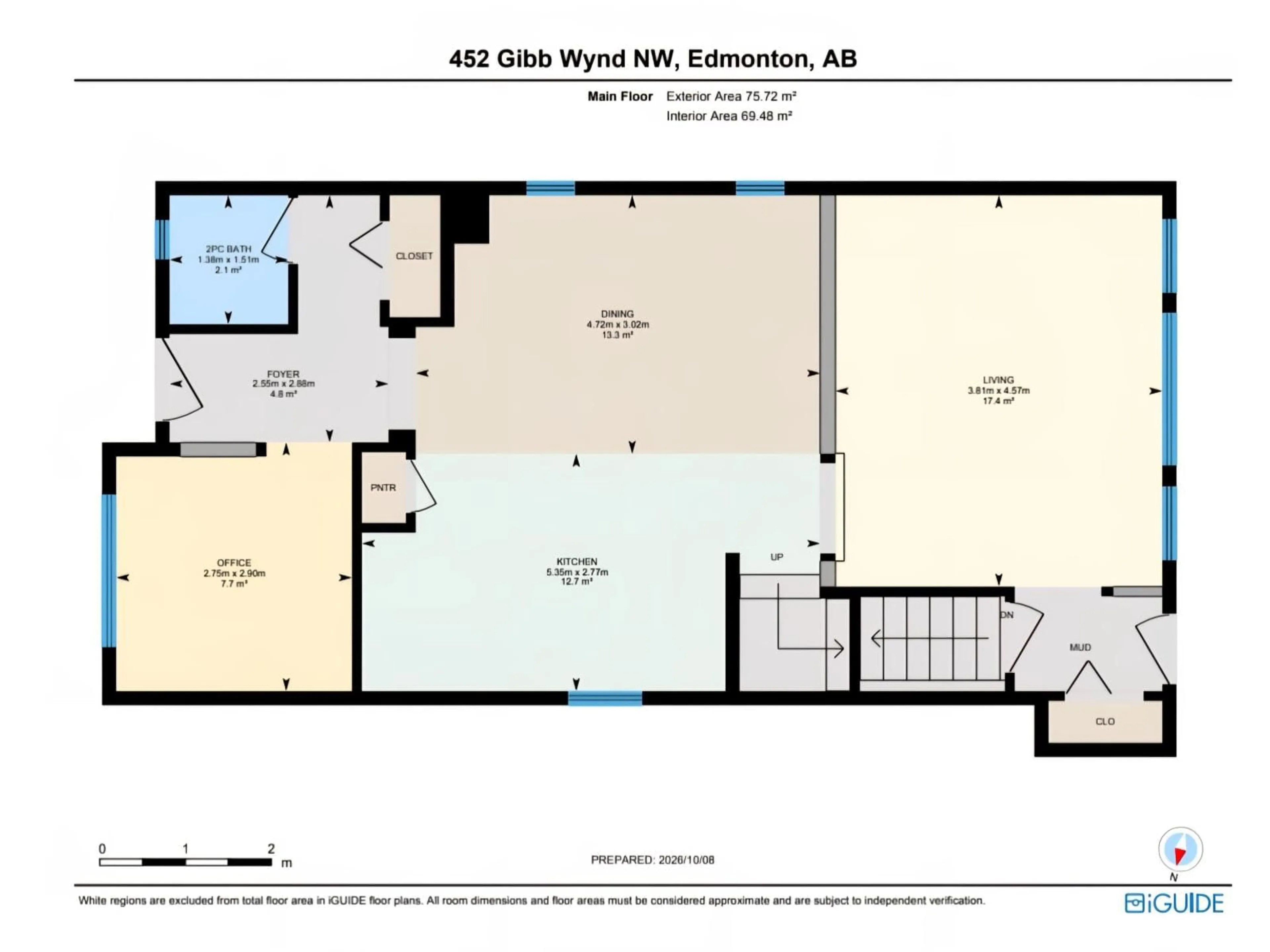 Floor plan for NW - 452 GIBB WD, Edmonton Alberta T5T6W7
