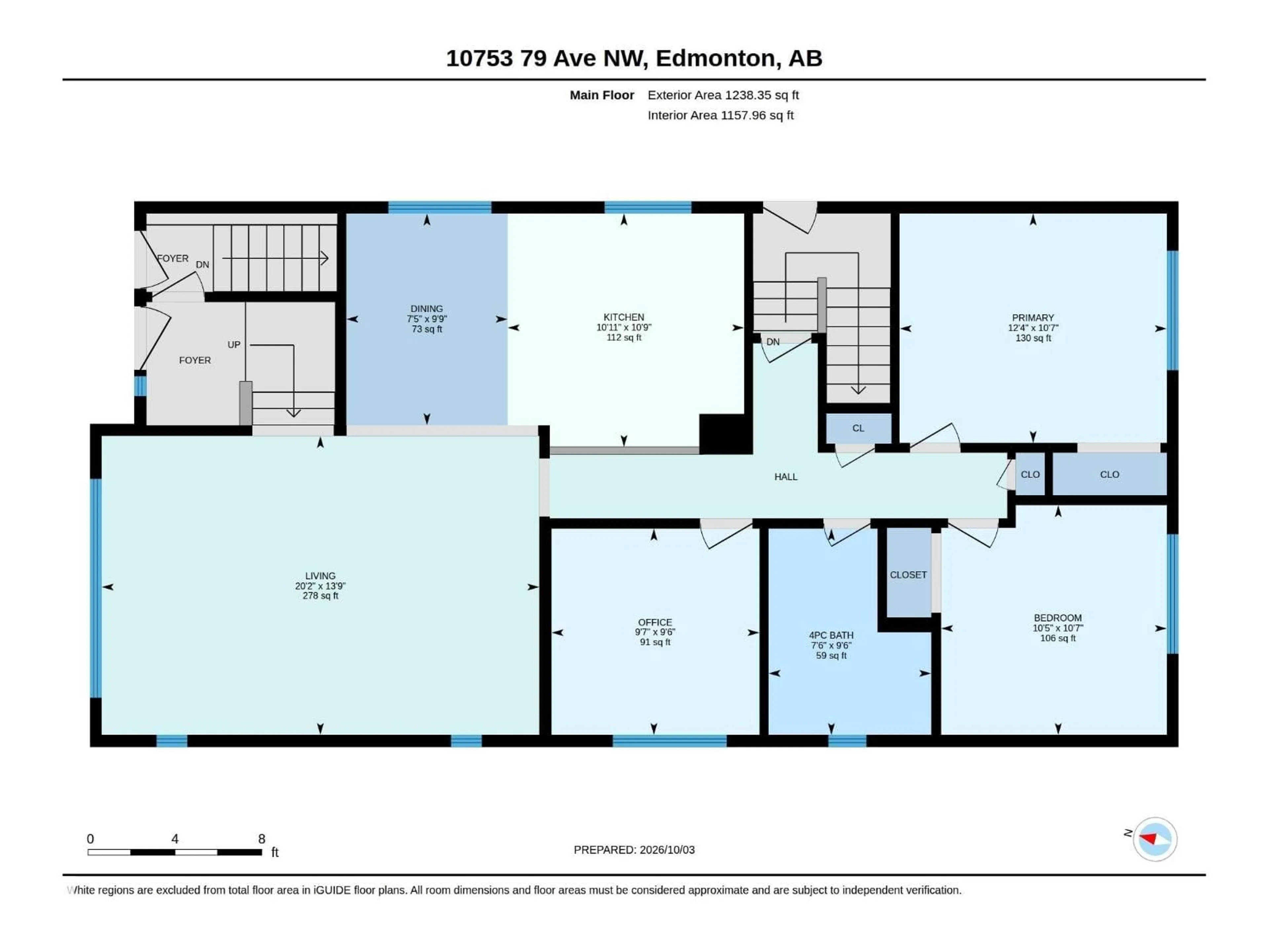 Floor plan for 10753 79 AV, Edmonton Alberta T6E1S4