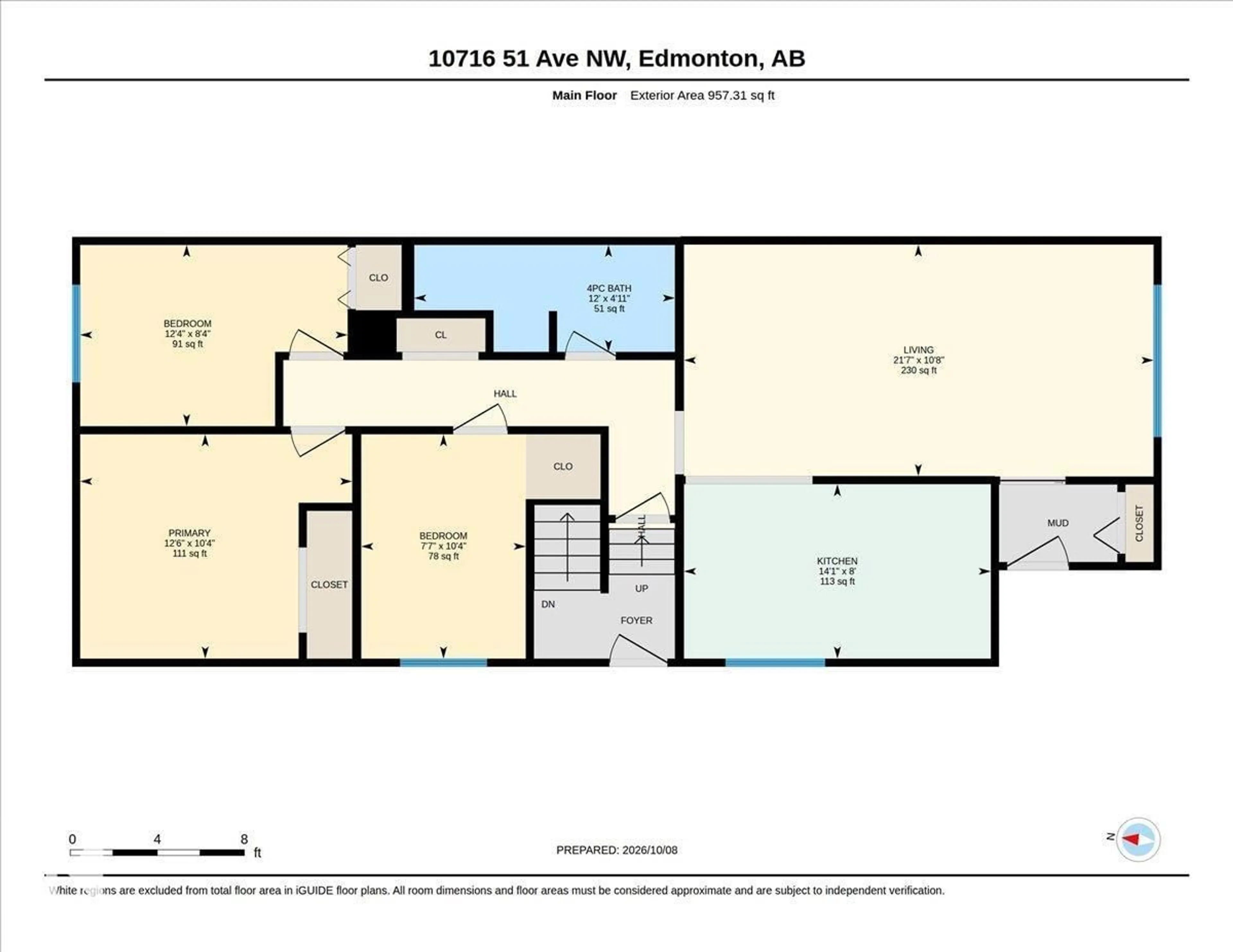 Floor plan for 10716 51 AV, Edmonton Alberta T6H0L2