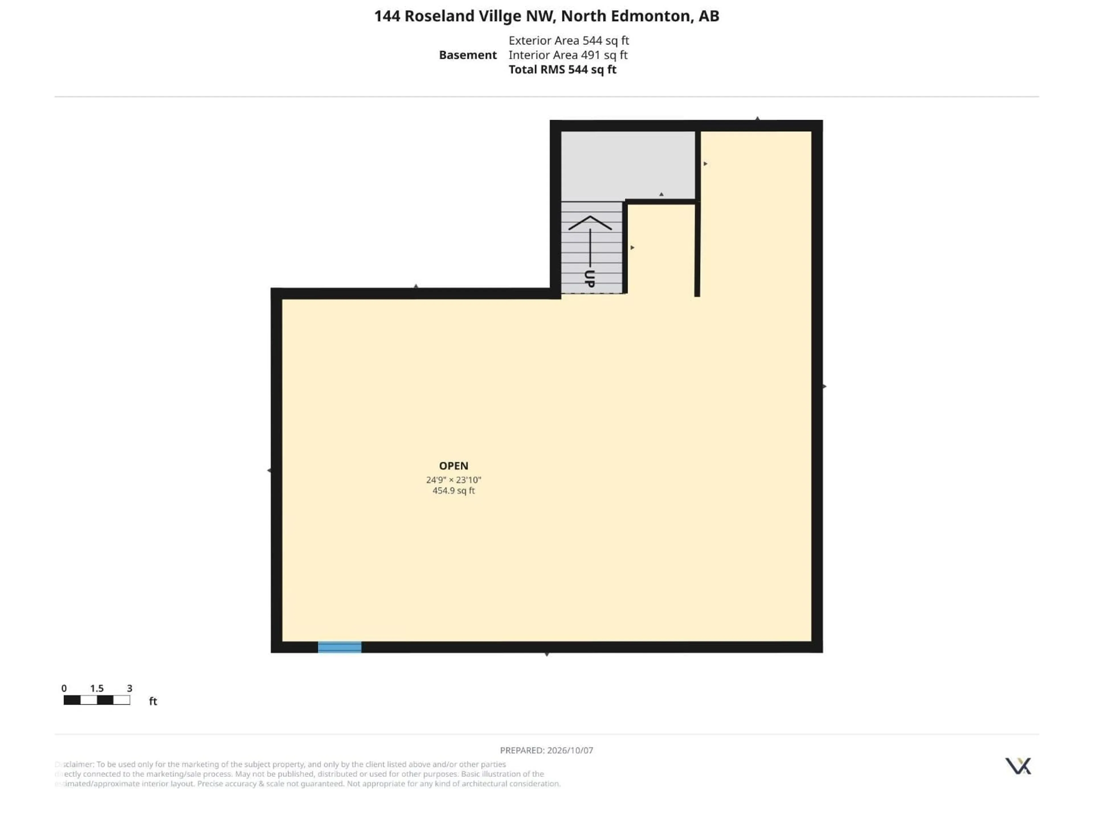 Floor plan for NW - 144 ROSELAND VG, Edmonton Alberta T5E5R6