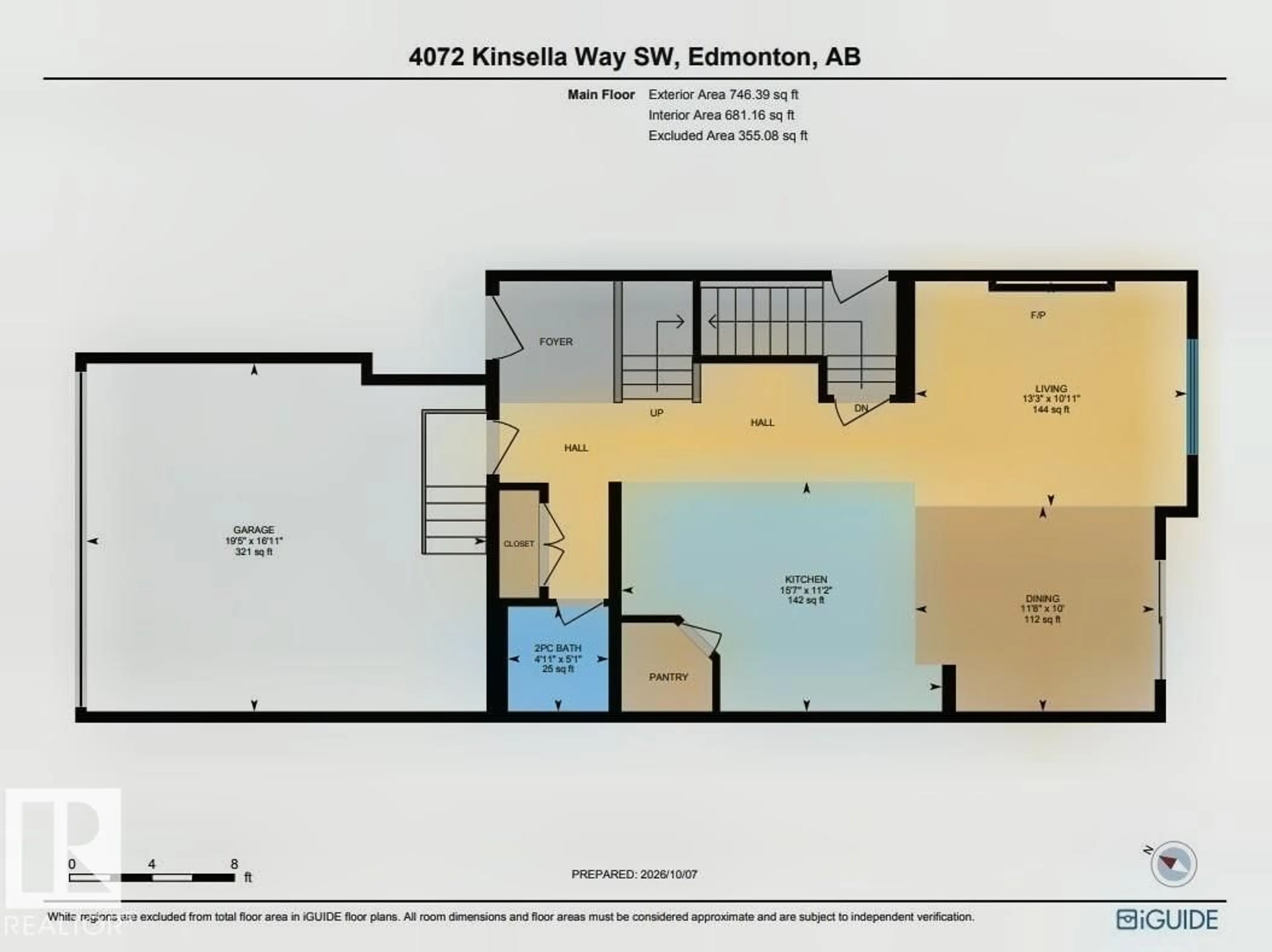Floor plan for SW - 4072 KINSELLA WY, Edmonton Alberta T6W4J7