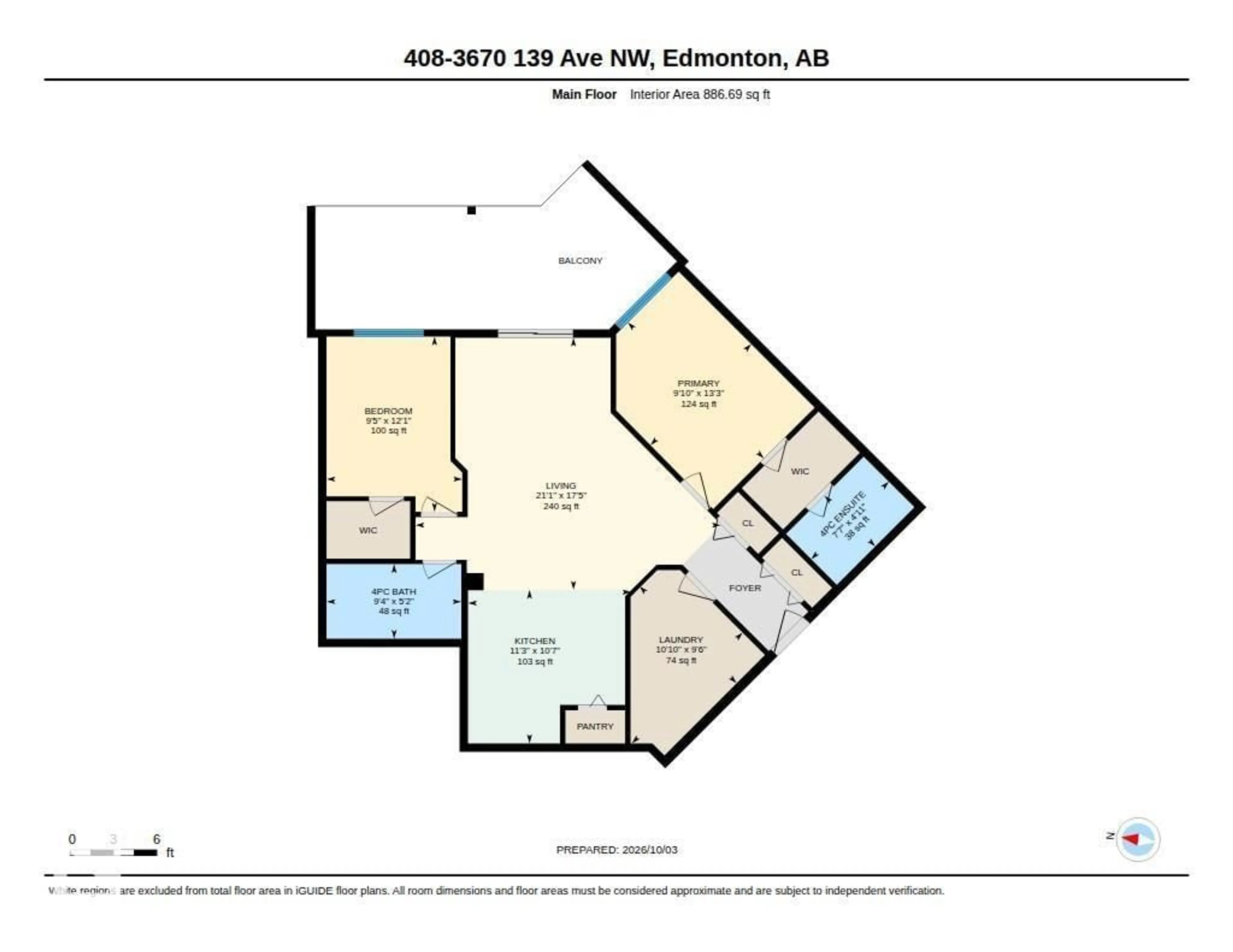 Floor plan for #408 - 3670 139 AV, Edmonton Alberta T5Y3N5