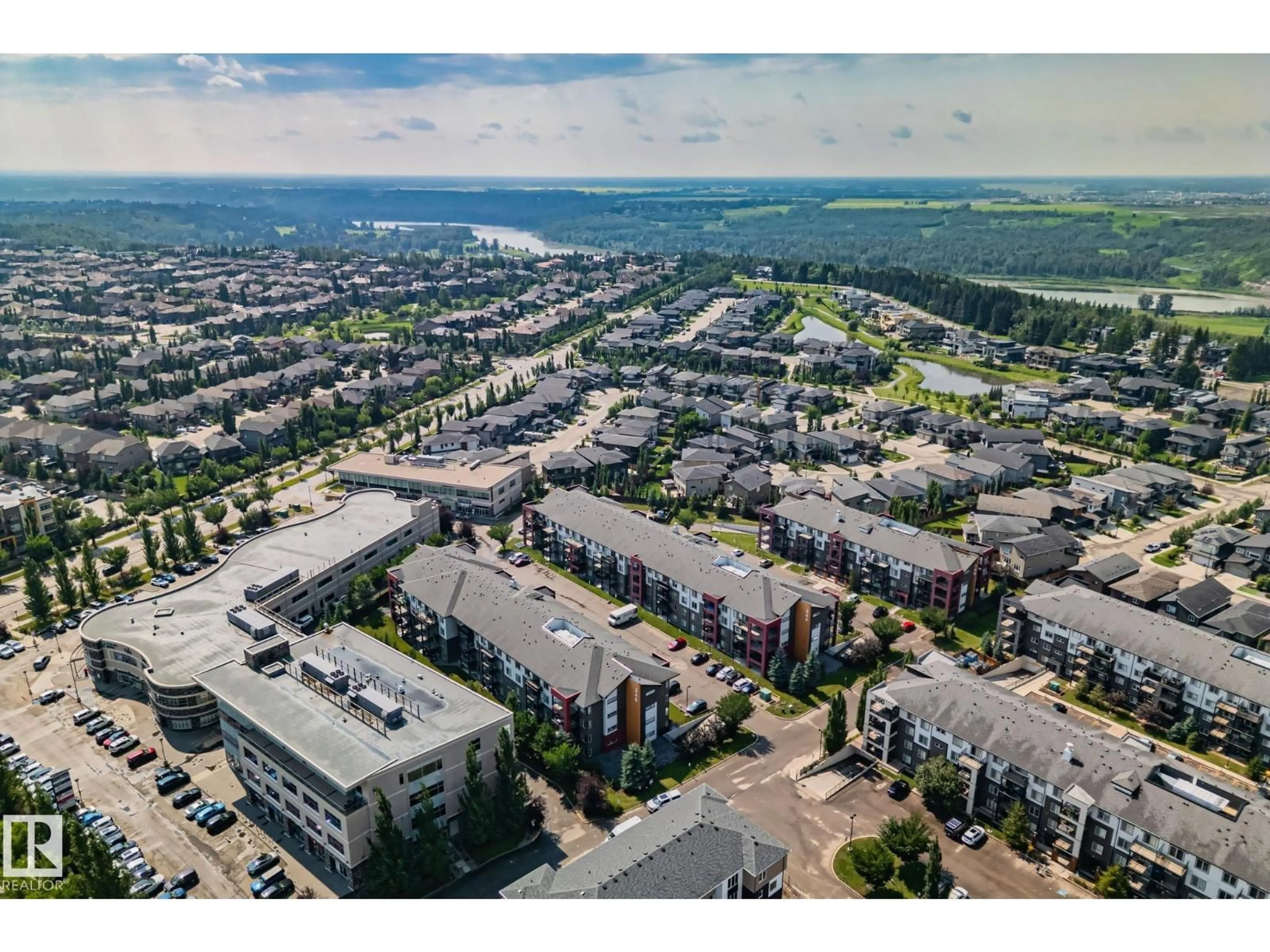 A pic from outside/outdoor area/front of a property/back of a property/a pic from drone, unknown for 344 - 329 WINDERMERE RD, Edmonton Alberta T6W2P2