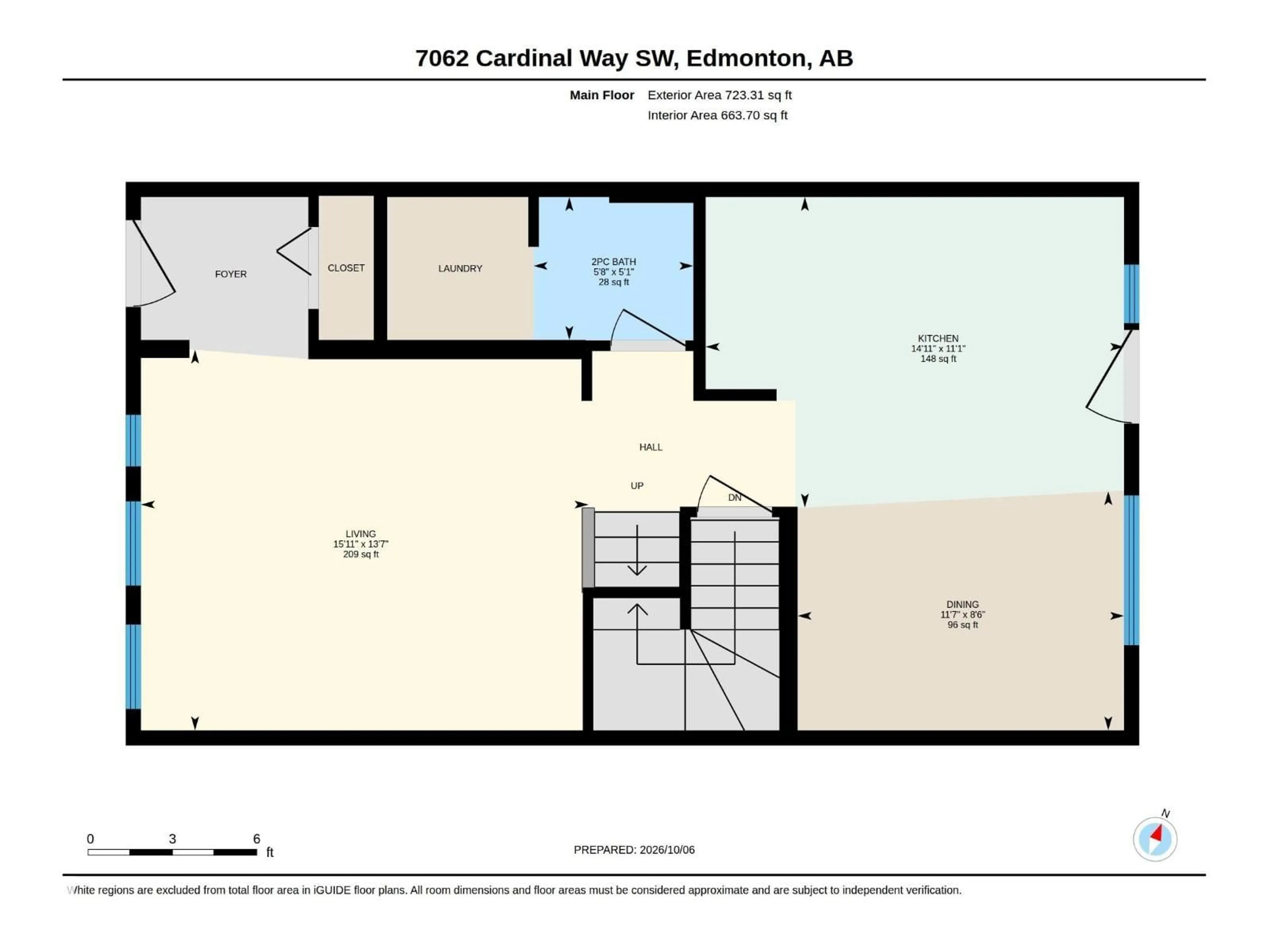 Floor plan for 7062 CARDINAL WY, Edmonton Alberta T6W1Z2
