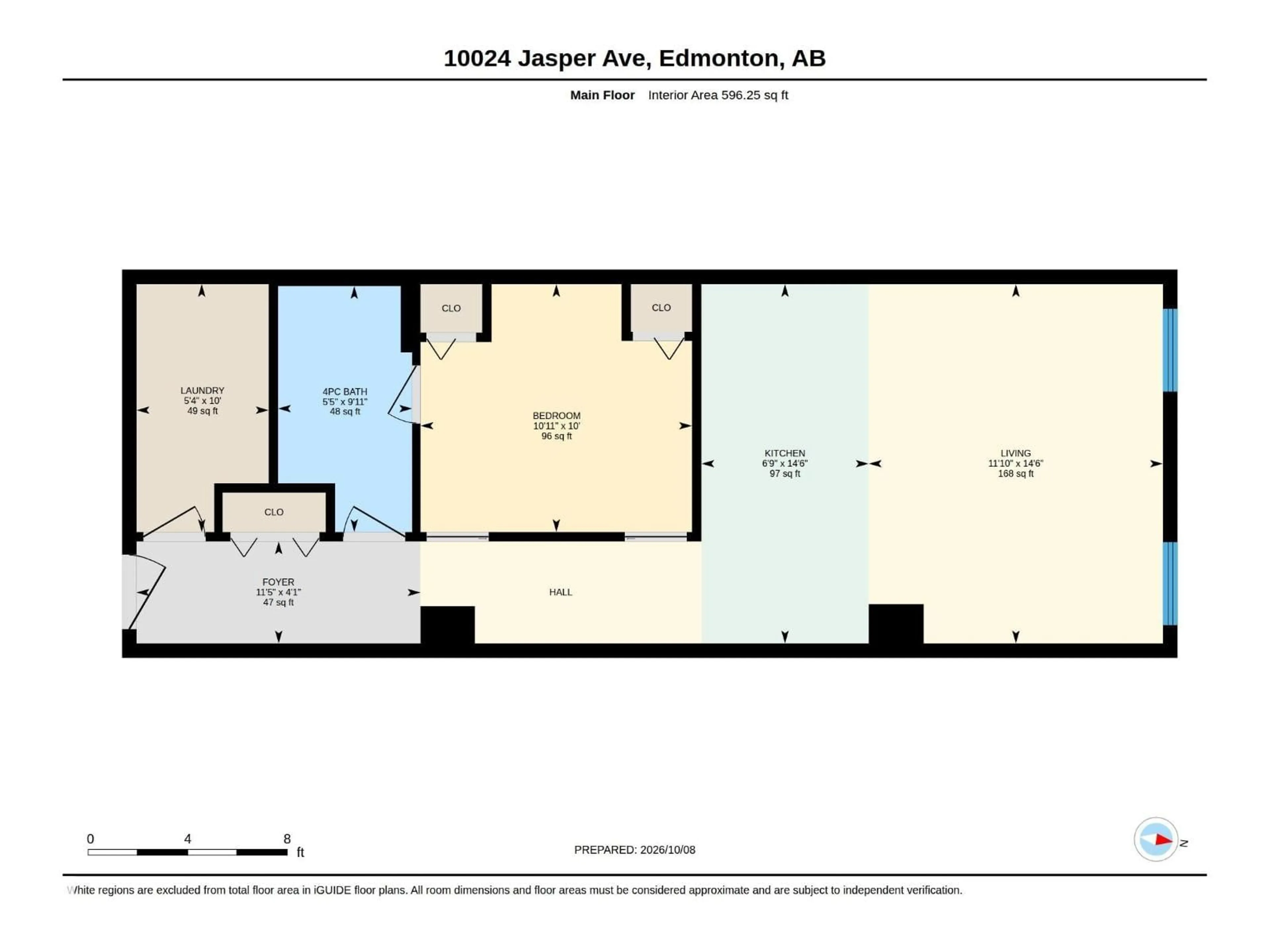 Floor plan for #204 - 10024 JASPER AV, Edmonton Alberta T5J1R9