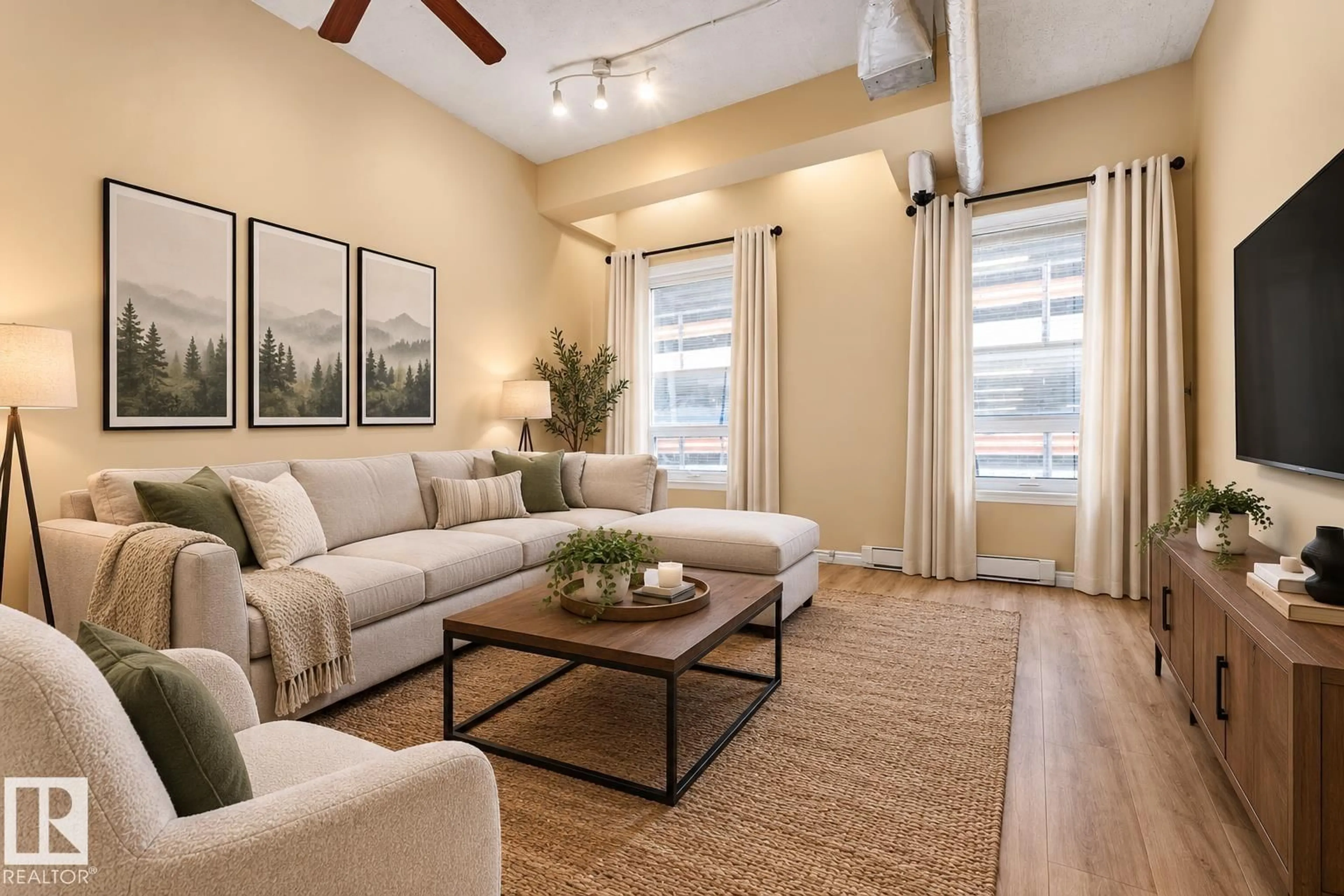 Living room with furniture, unknown for #204 - 10024 JASPER AV, Edmonton Alberta T5J1R9