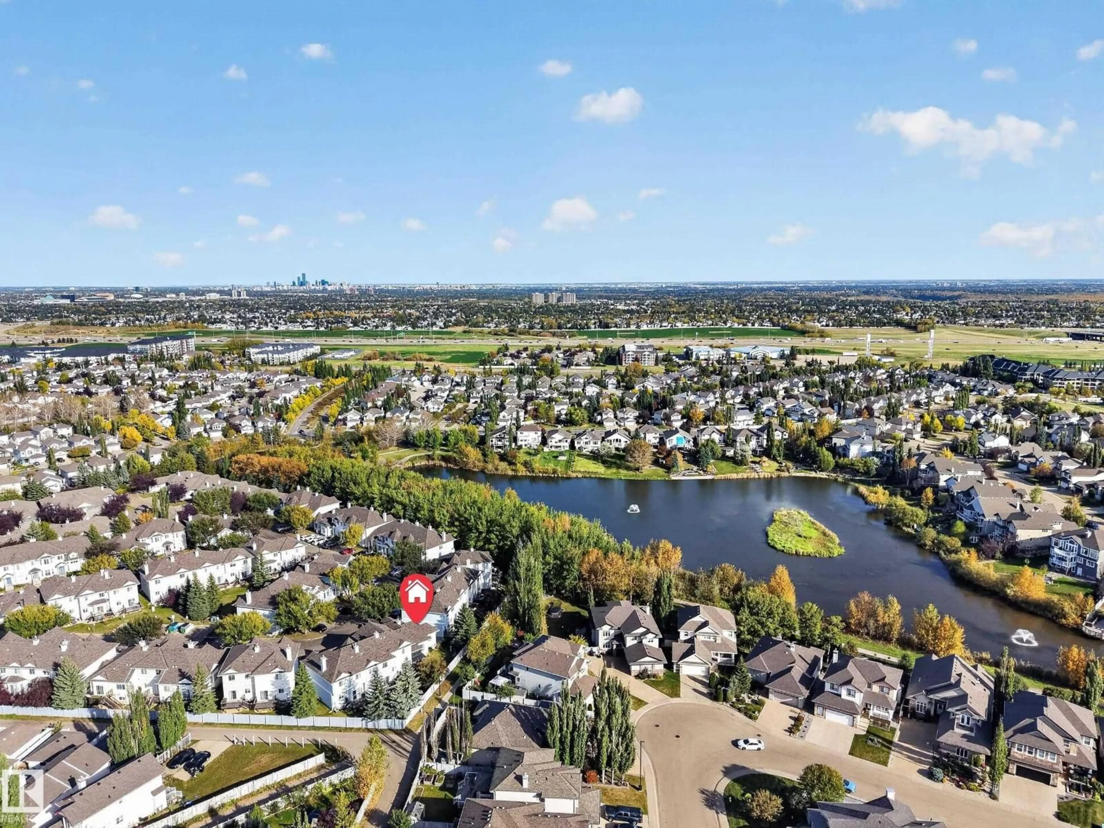 A pic from outside/outdoor area/front of a property/back of a property/a pic from drone, water/lake/river/ocean view for #31 - 1780 GLASTONBURY BV, Edmonton Alberta T5T6P9
