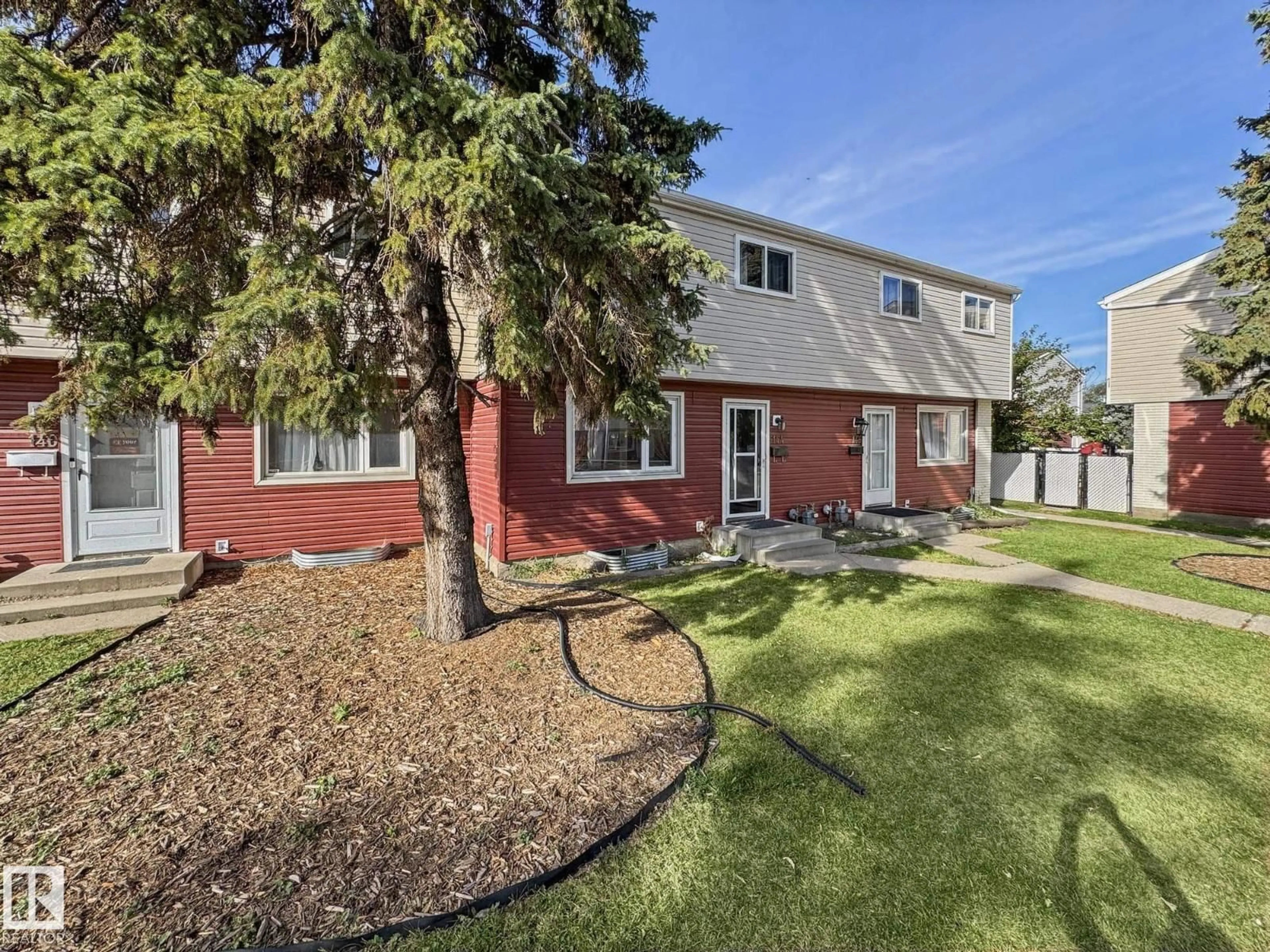 A pic from outside/outdoor area/front of a property/back of a property/a pic from drone, street for 144 HABITAT CR, Edmonton Alberta T5A2X7