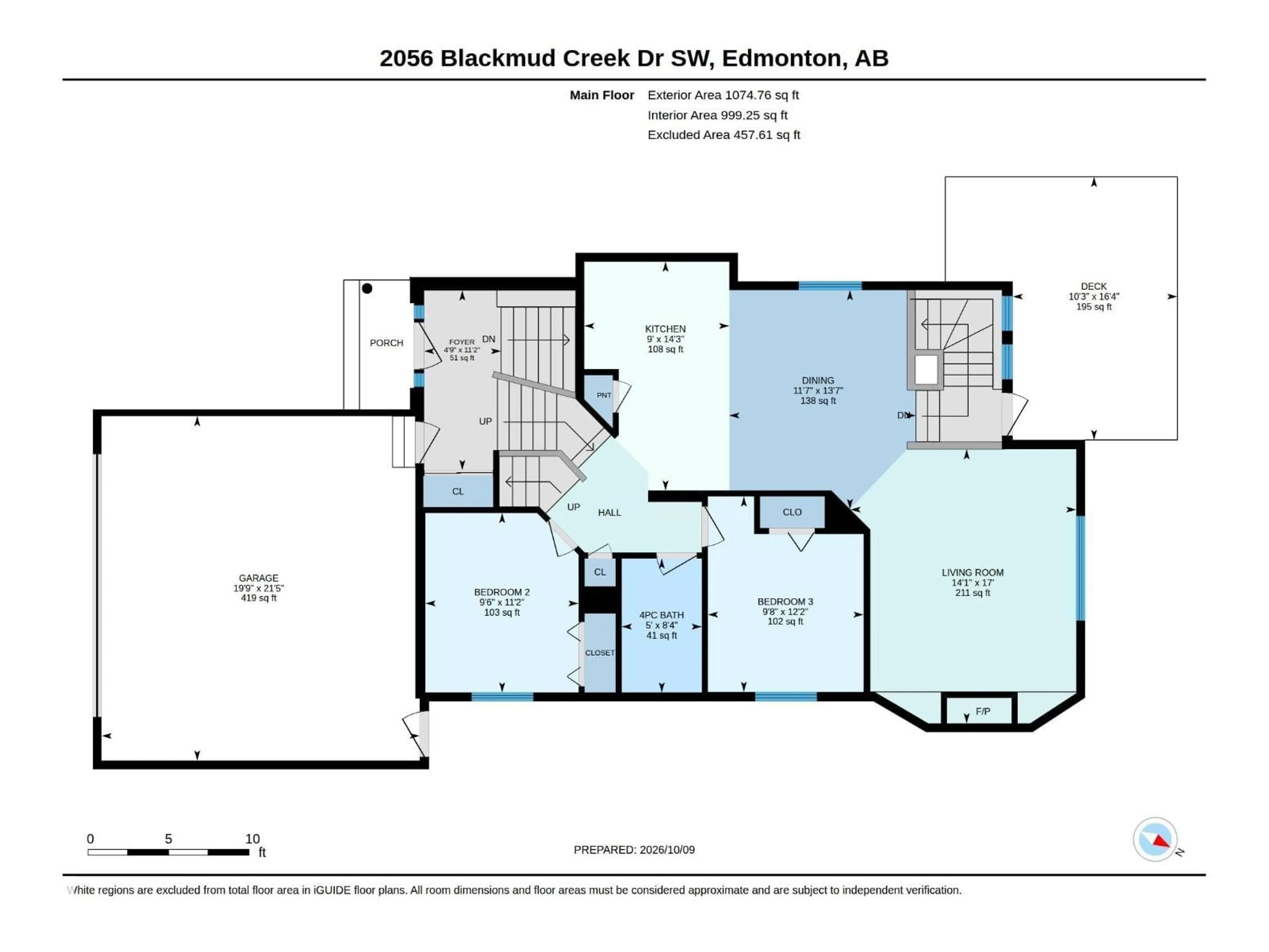 Floor plan for 2056 BLACKMUD CREEK DR, Edmonton Alberta T6W1E7
