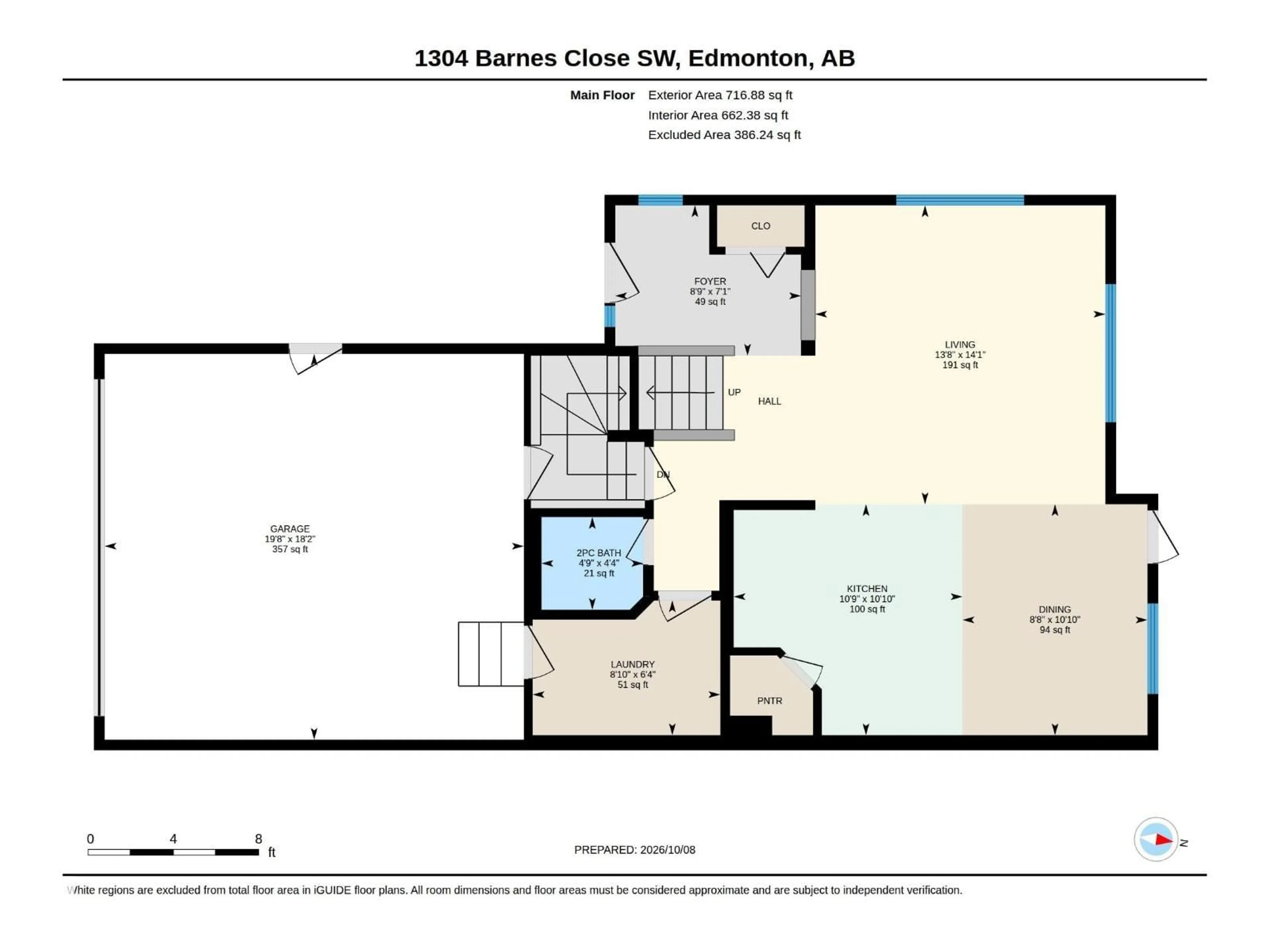 Floor plan for 1304 BARNES CL, Edmonton Alberta T6W1E5