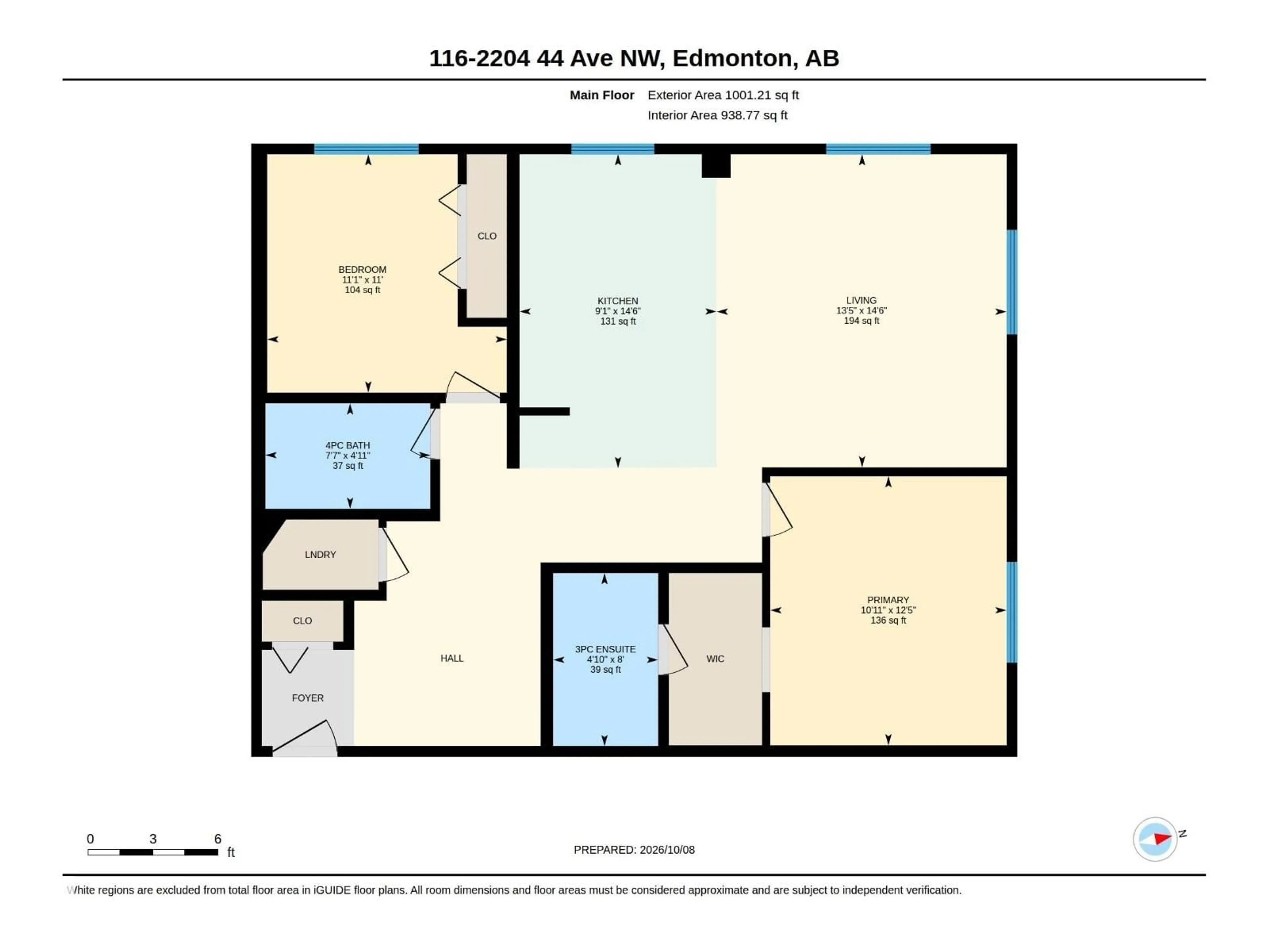 Floor plan for #116 - 2204 44 AV, Edmonton Alberta T6T0G5