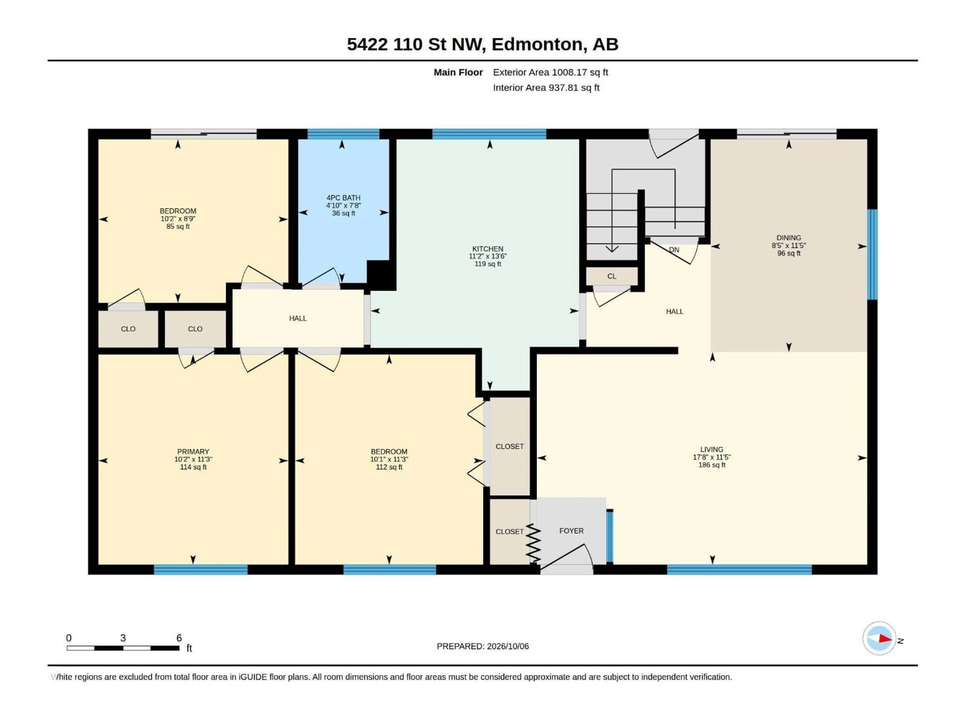 Floor plan for 5422 110 ST, Edmonton Alberta T6H3E1