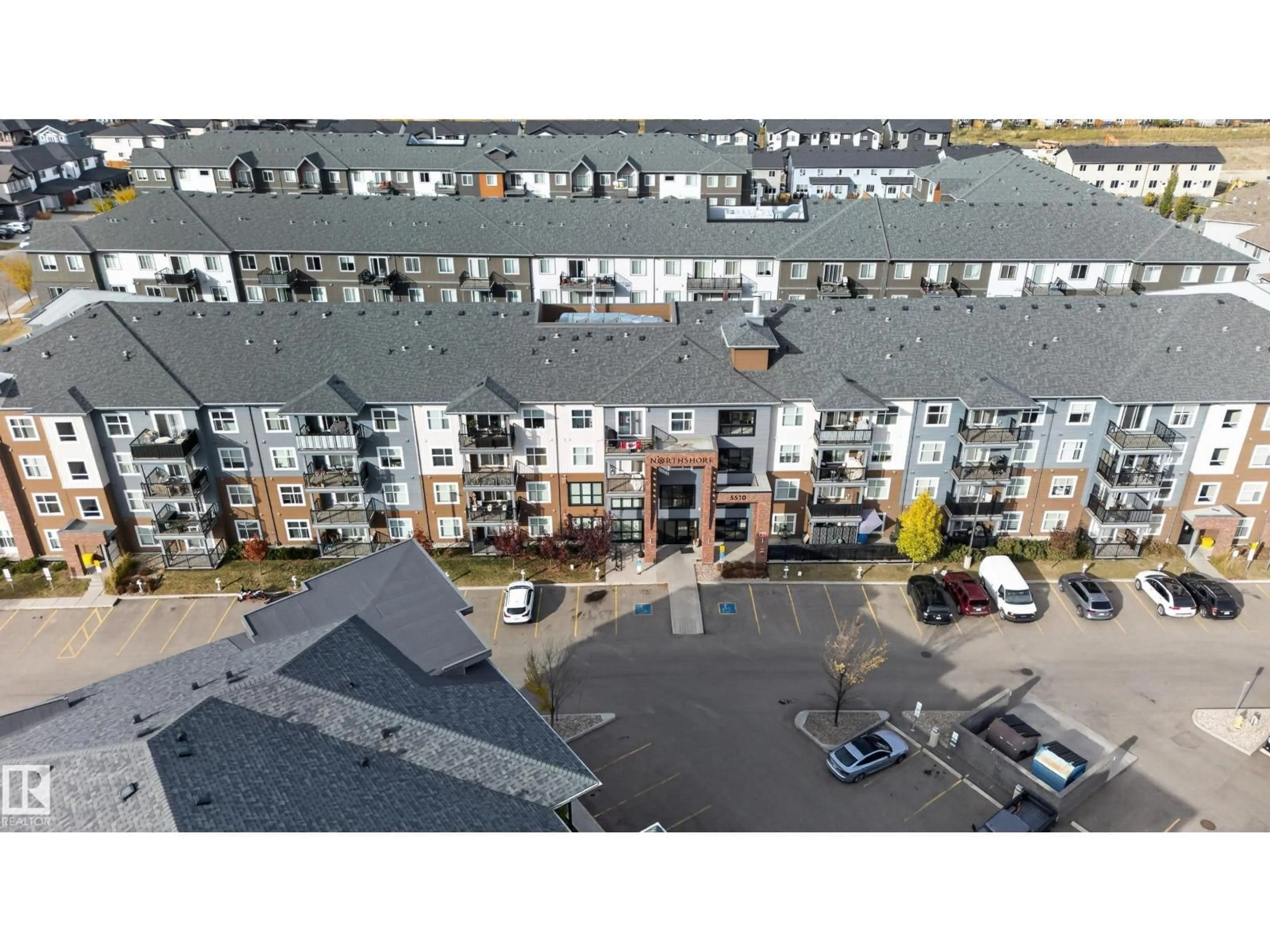 A pic from outside/outdoor area/front of a property/back of a property/a pic from drone, city buildings view from balcony for #113 - 5510 SCHONSEE DR, Edmonton Alberta T5Z0N9