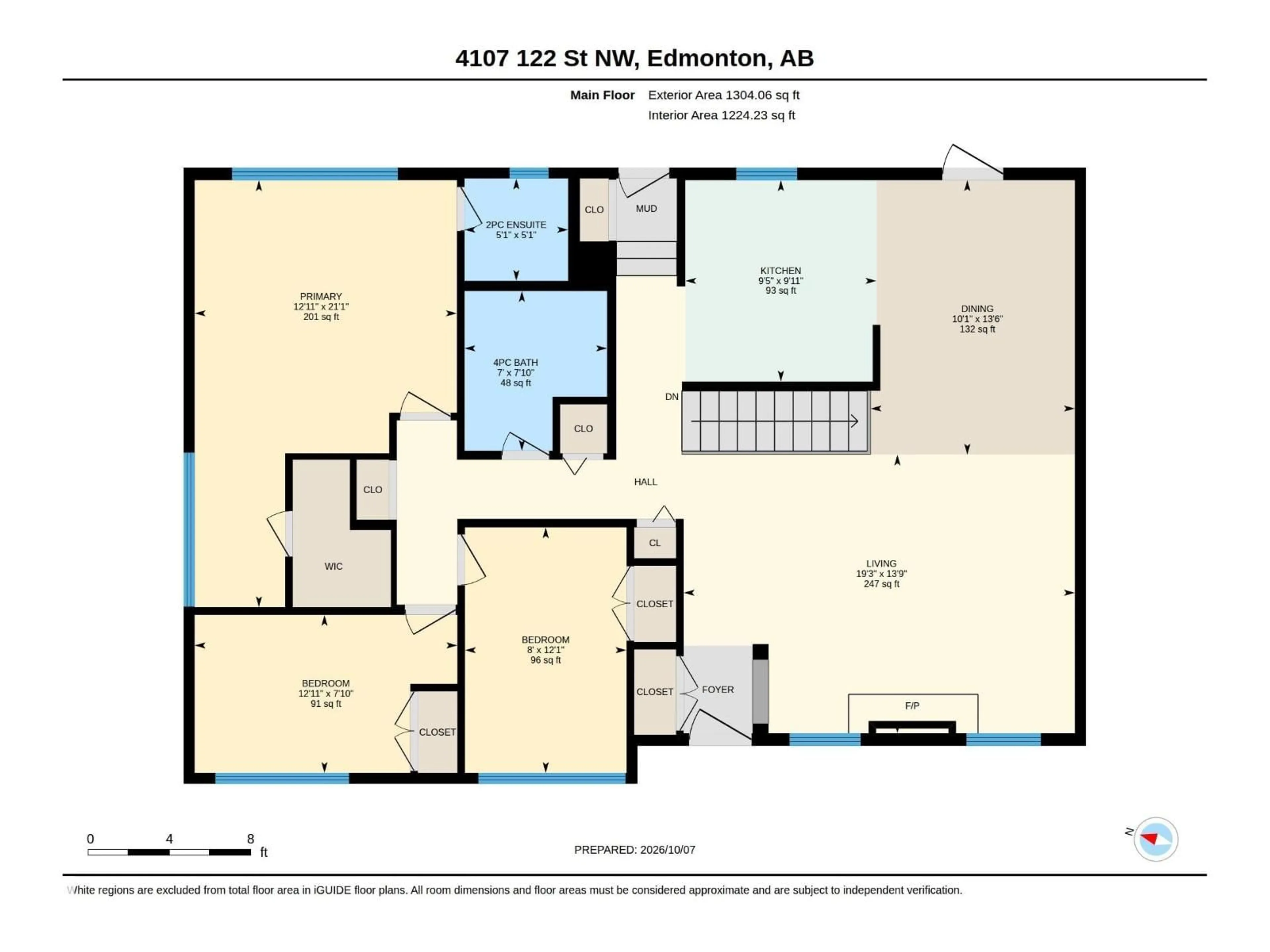 Floor plan for 4107 122 ST, Edmonton Alberta T6J1Z1