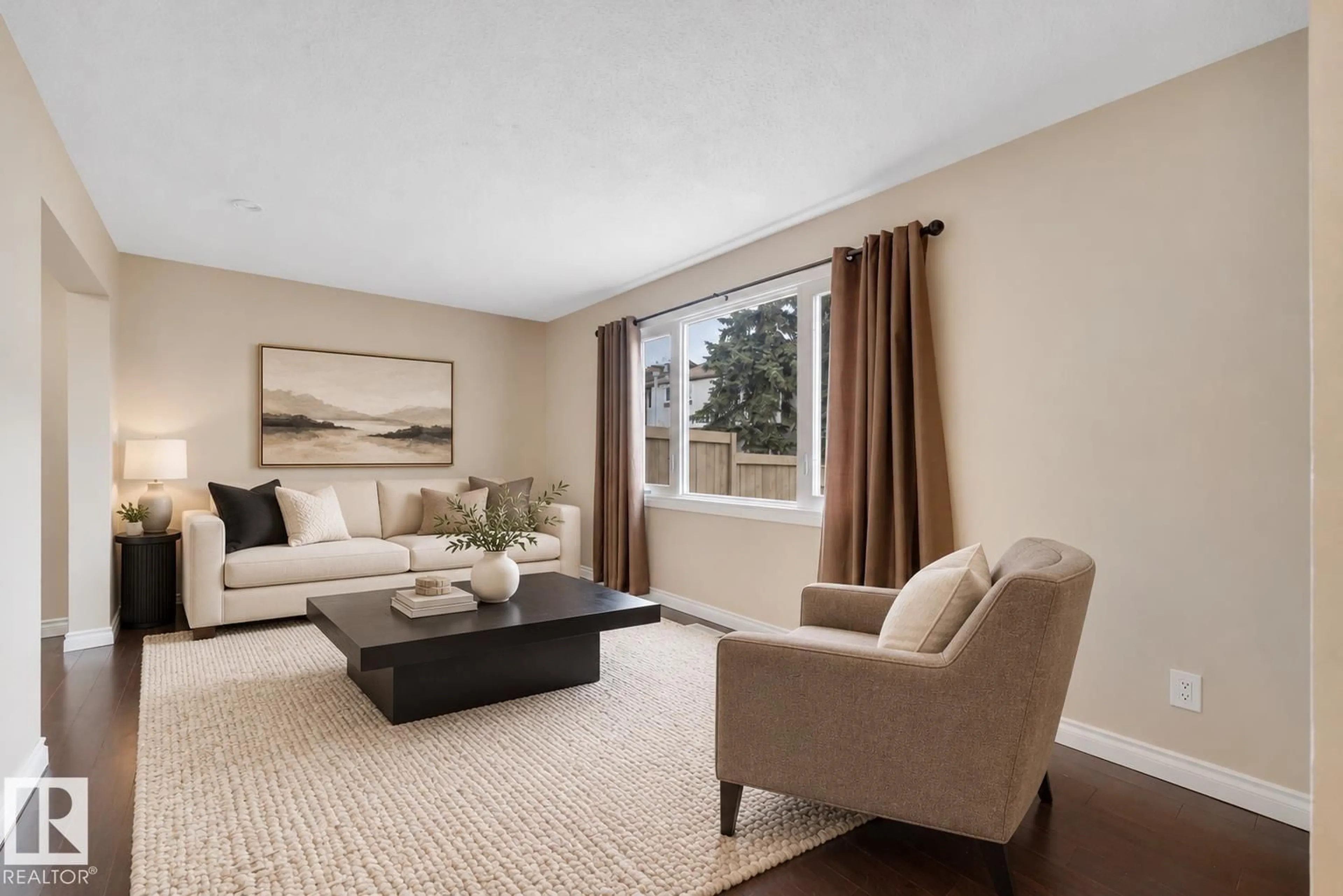 Living room with furniture, carpet floor for #8 - 14130 80 ST, Edmonton Alberta T5C1L6