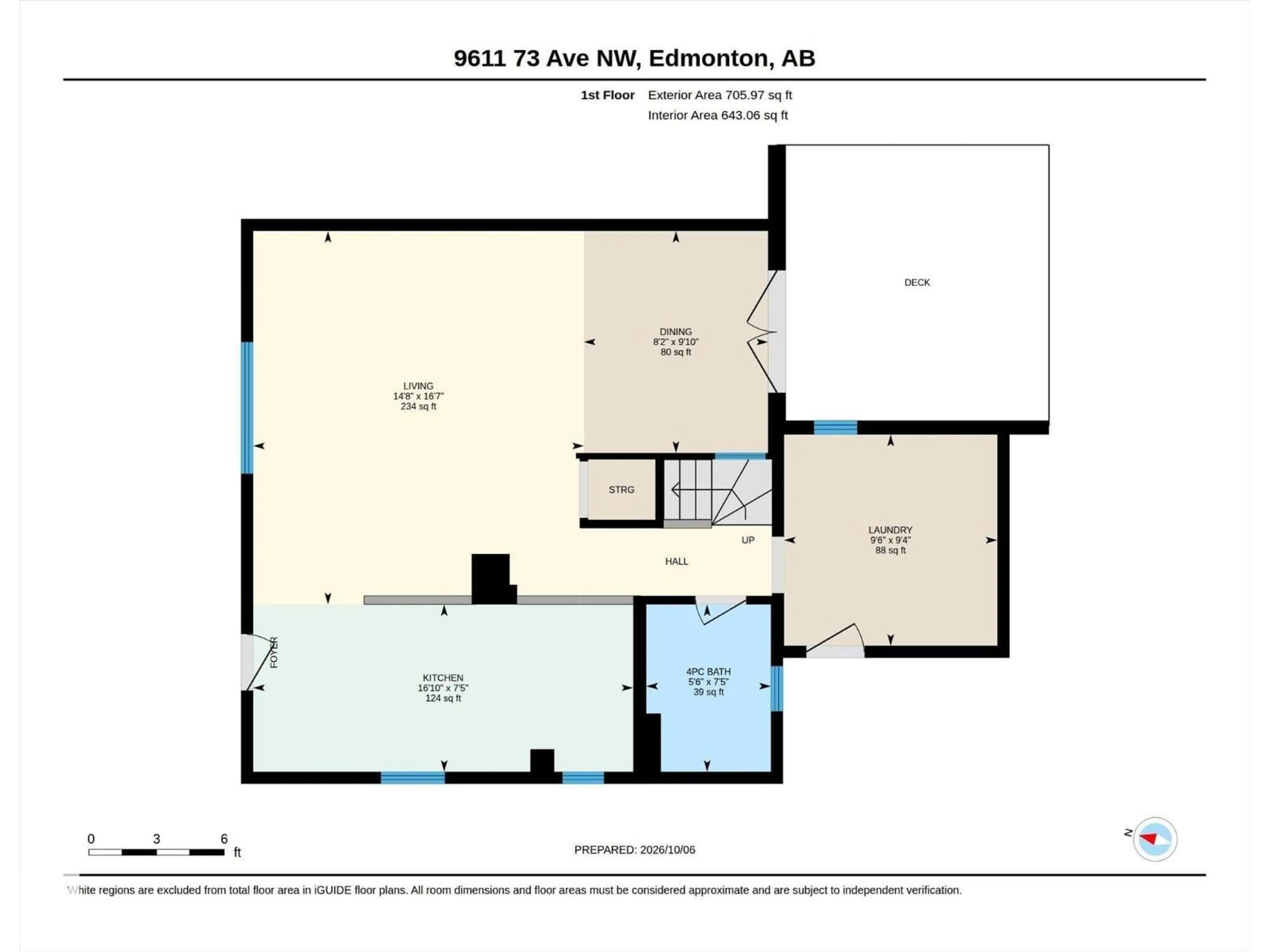 Floor plan for 9611 73 AV, Edmonton Alberta T6E1B3