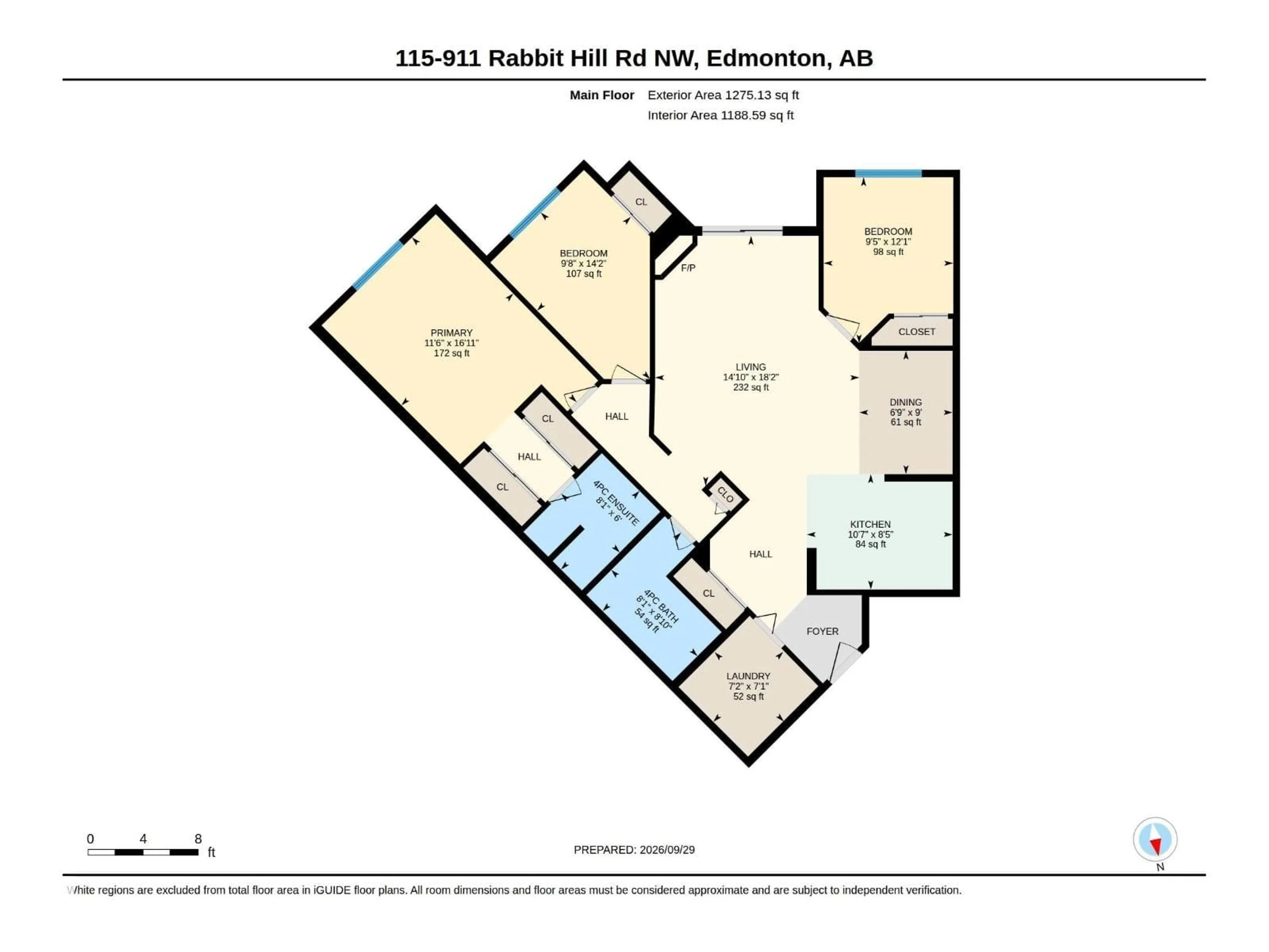 Floor plan for #115 - 911 RABBIT HILL RD, Edmonton Alberta T6R2S7