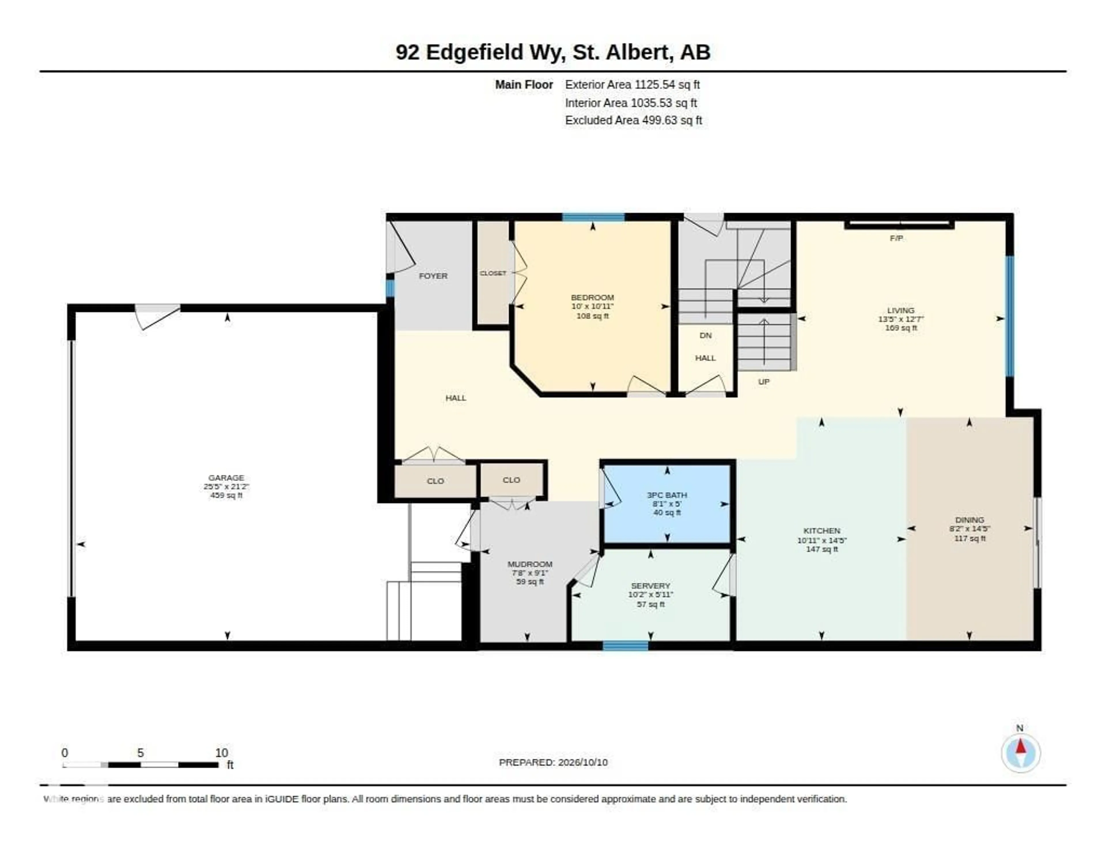 Floor plan for 92 EDGEFIELD WY, St. Albert Alberta T8N7Z9