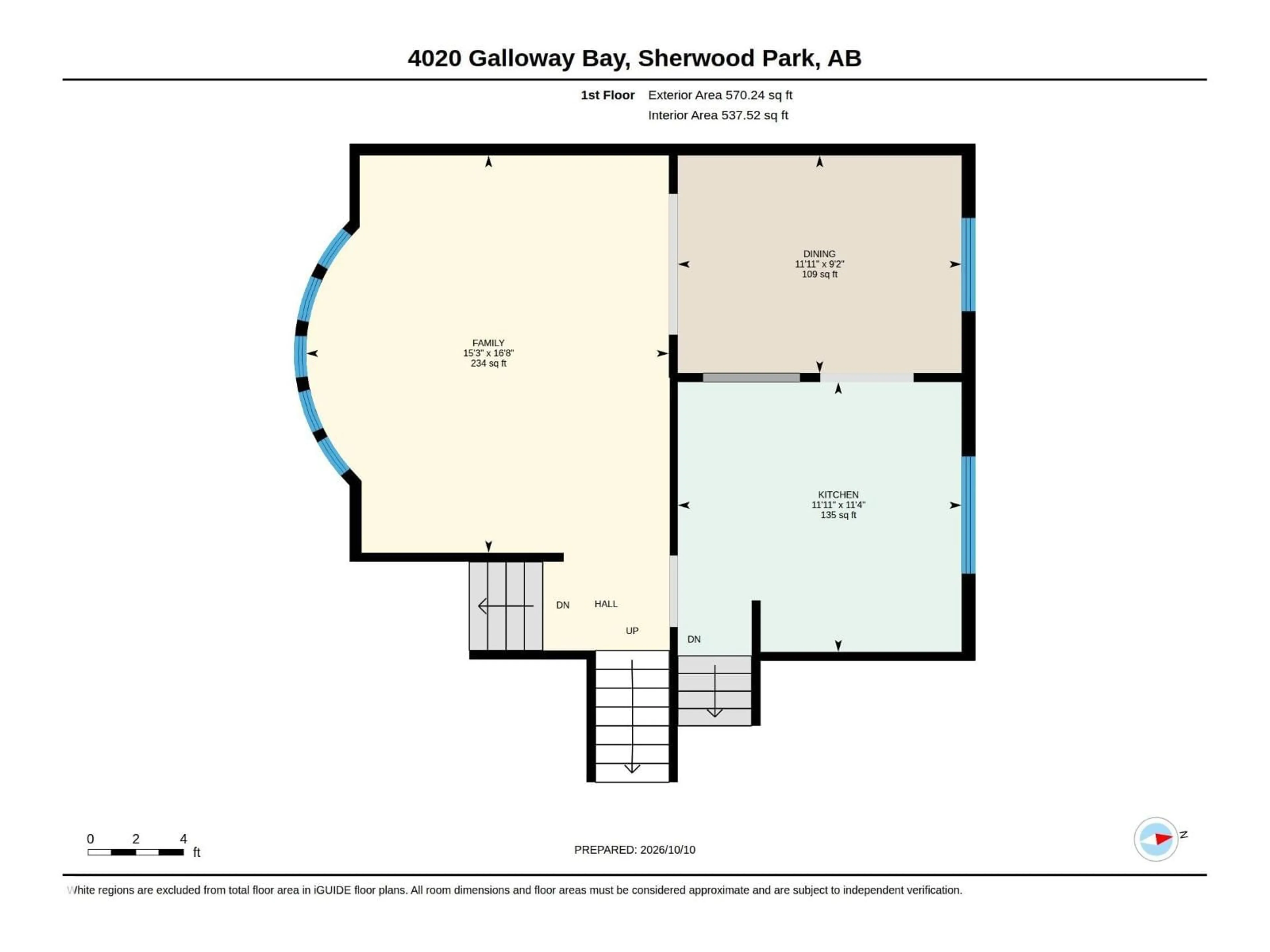 Floor plan for 4020 GALLOWAY BA, Sherwood Park Alberta T8A2L4