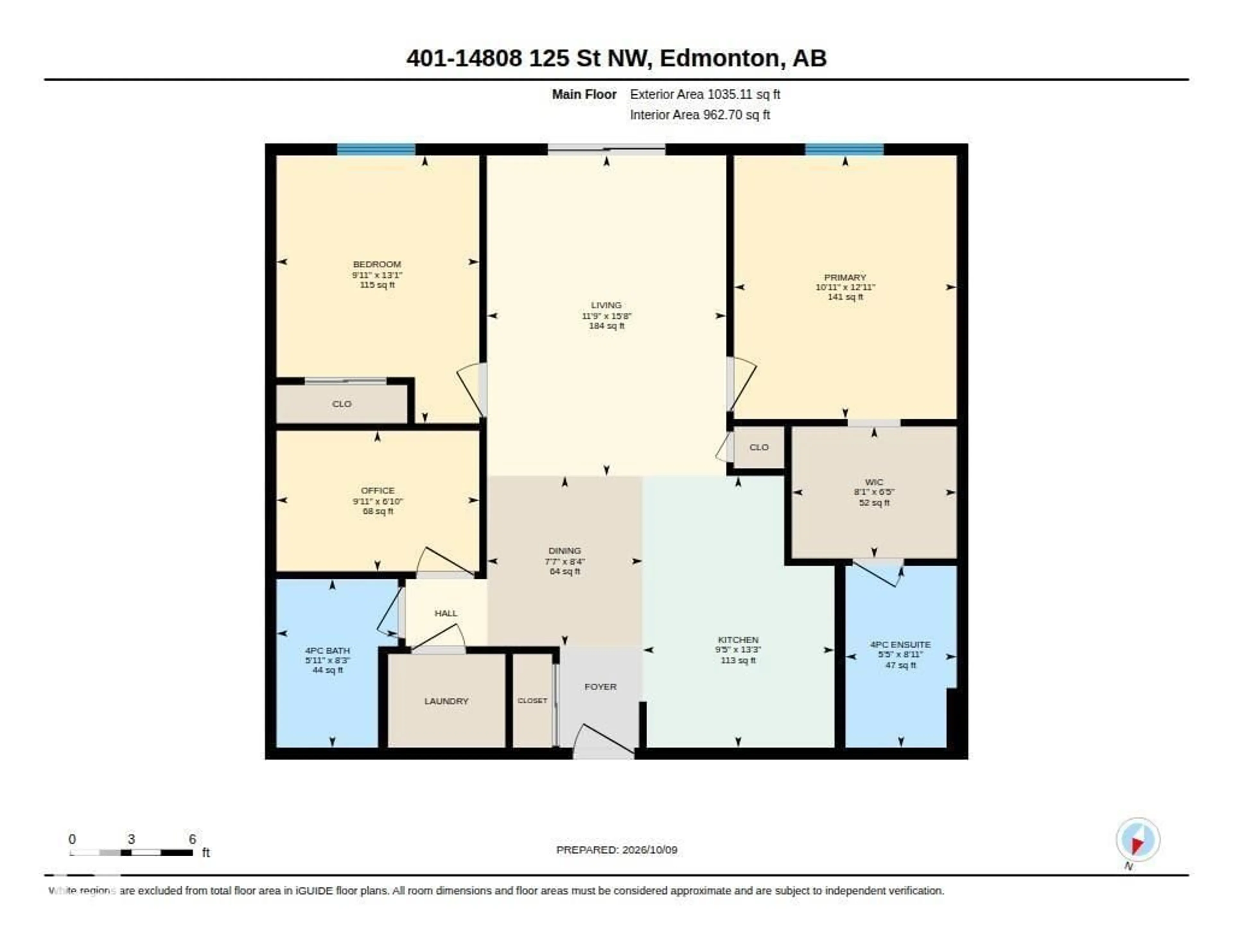 Floor plan for #401 - 14808 125 ST, Edmonton Alberta T5X0G1