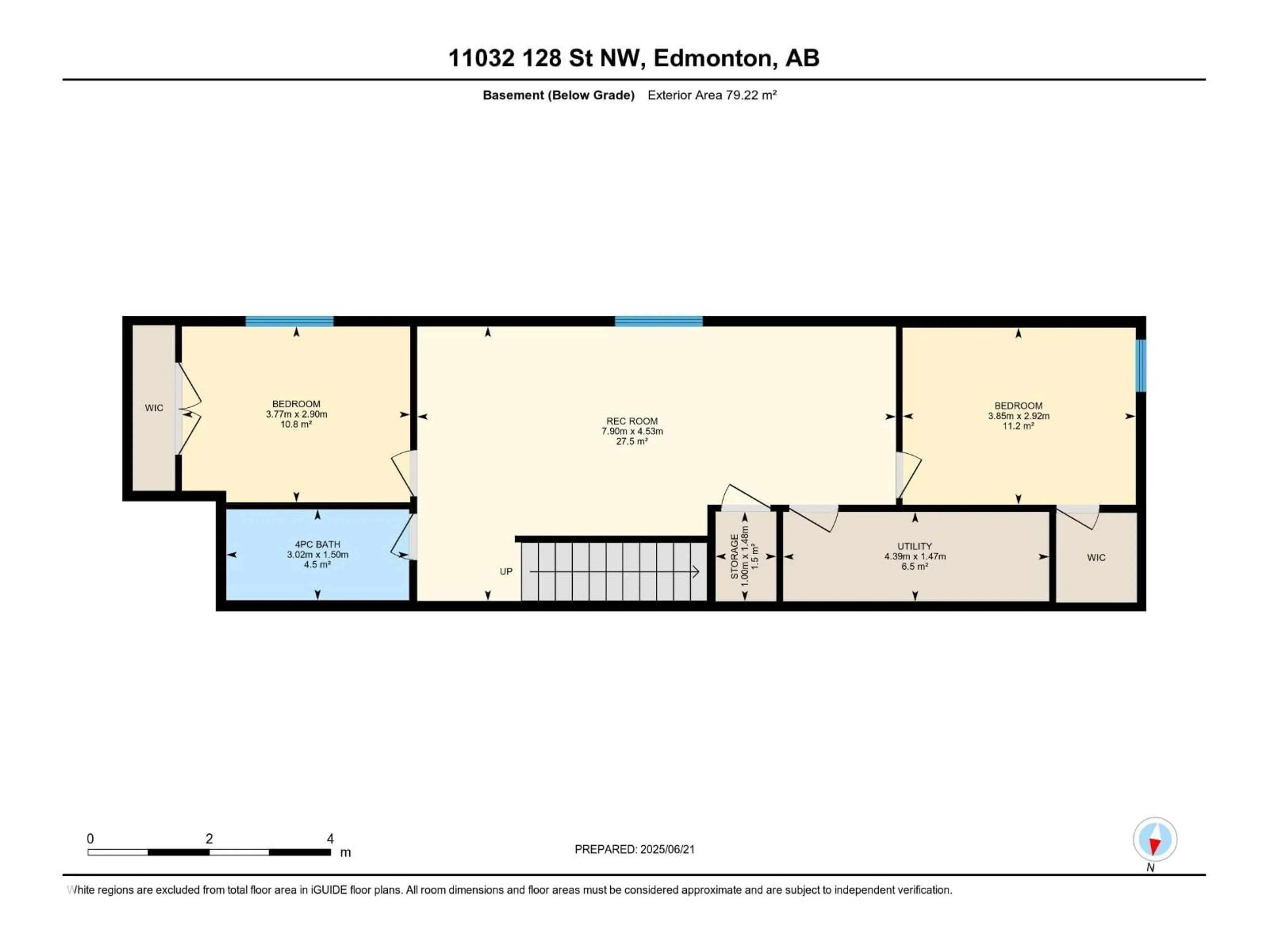 Floor plan for 11032 128 ST, Edmonton Alberta T5M0W6