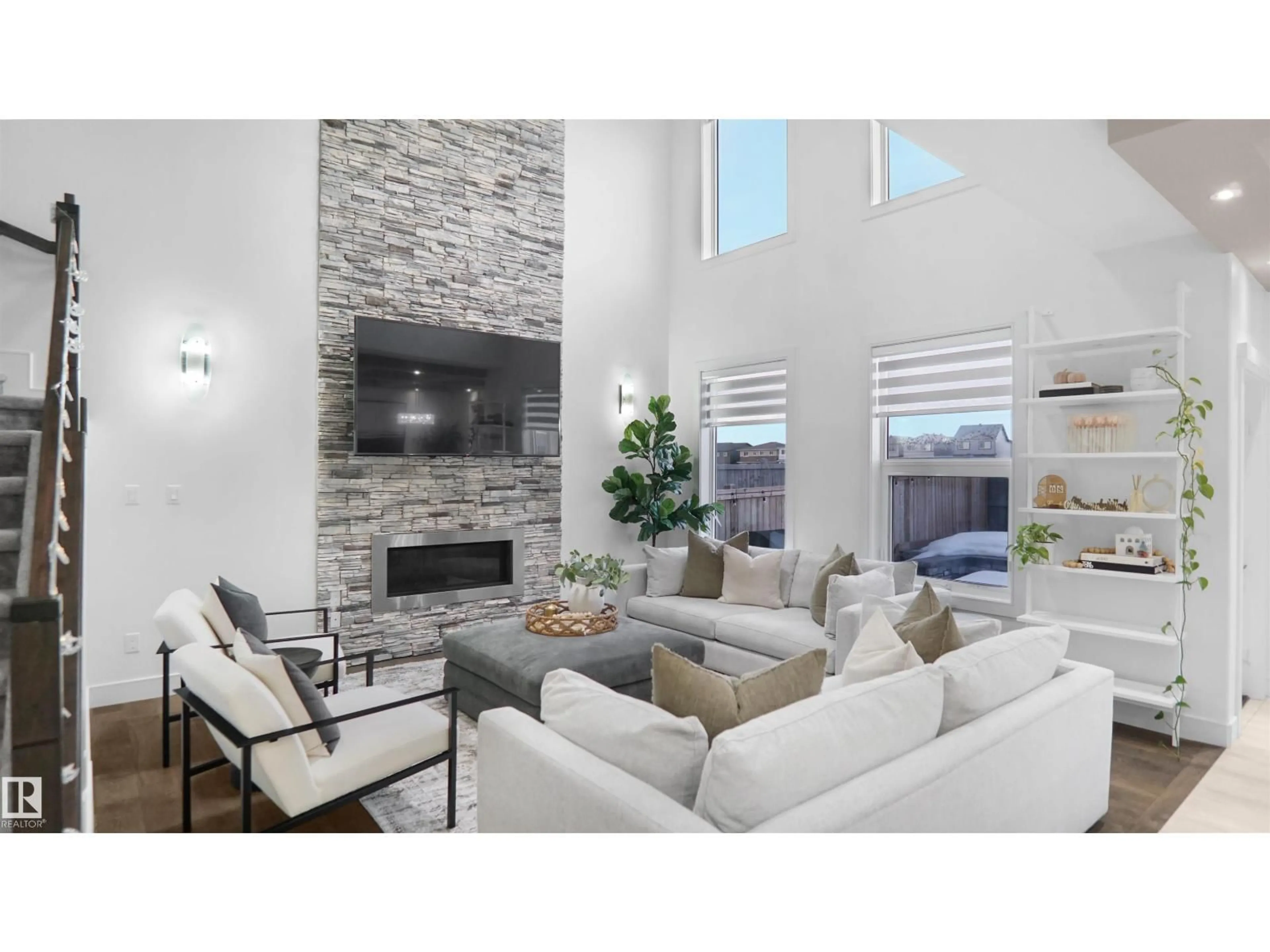 Living room with furniture, unknown for 7520 174 AV, Edmonton Alberta T5Z0J7