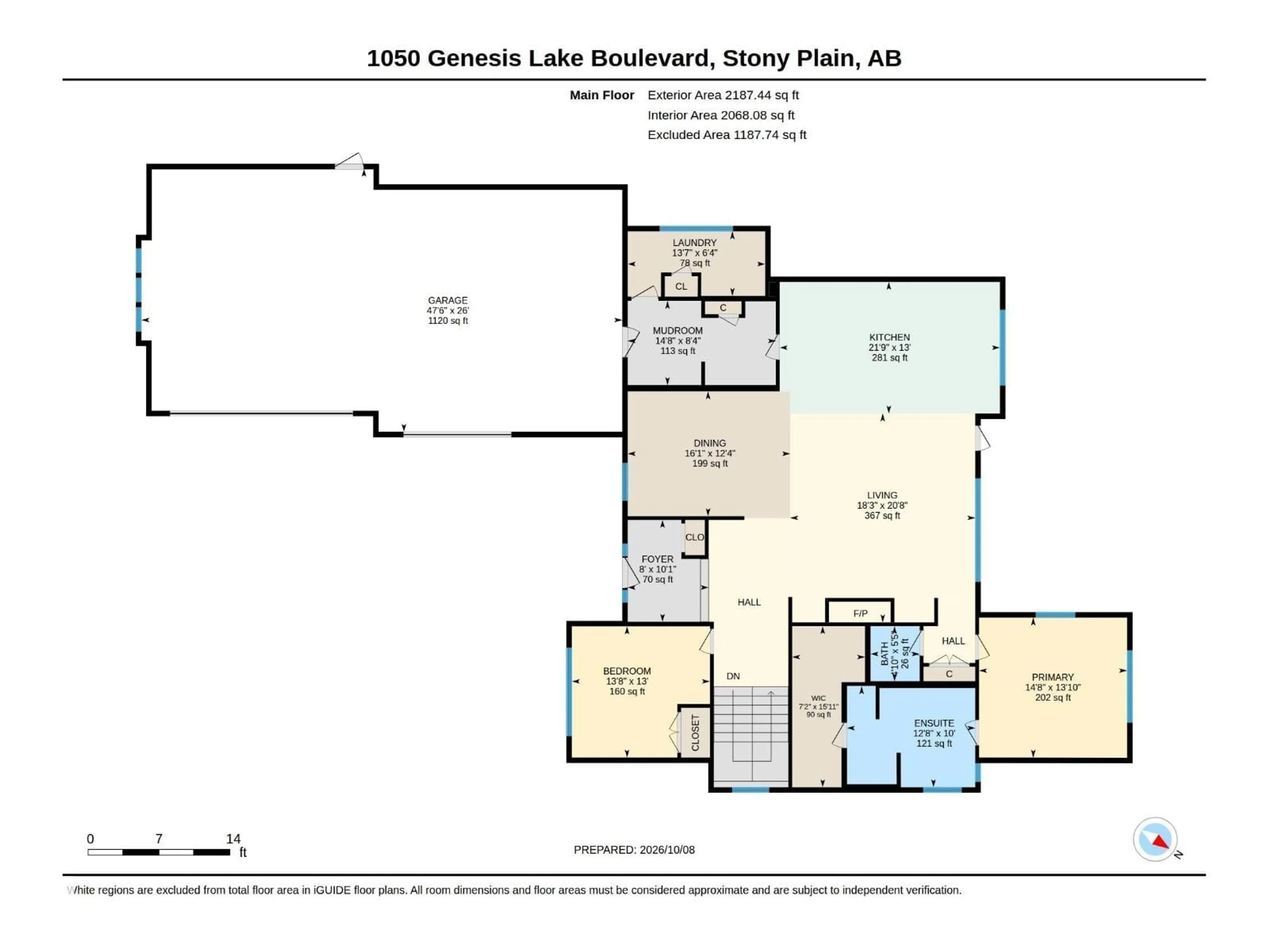 Floor plan for 1050 GENESIS LAKE BV, Stony Plain Alberta T7Z0G3