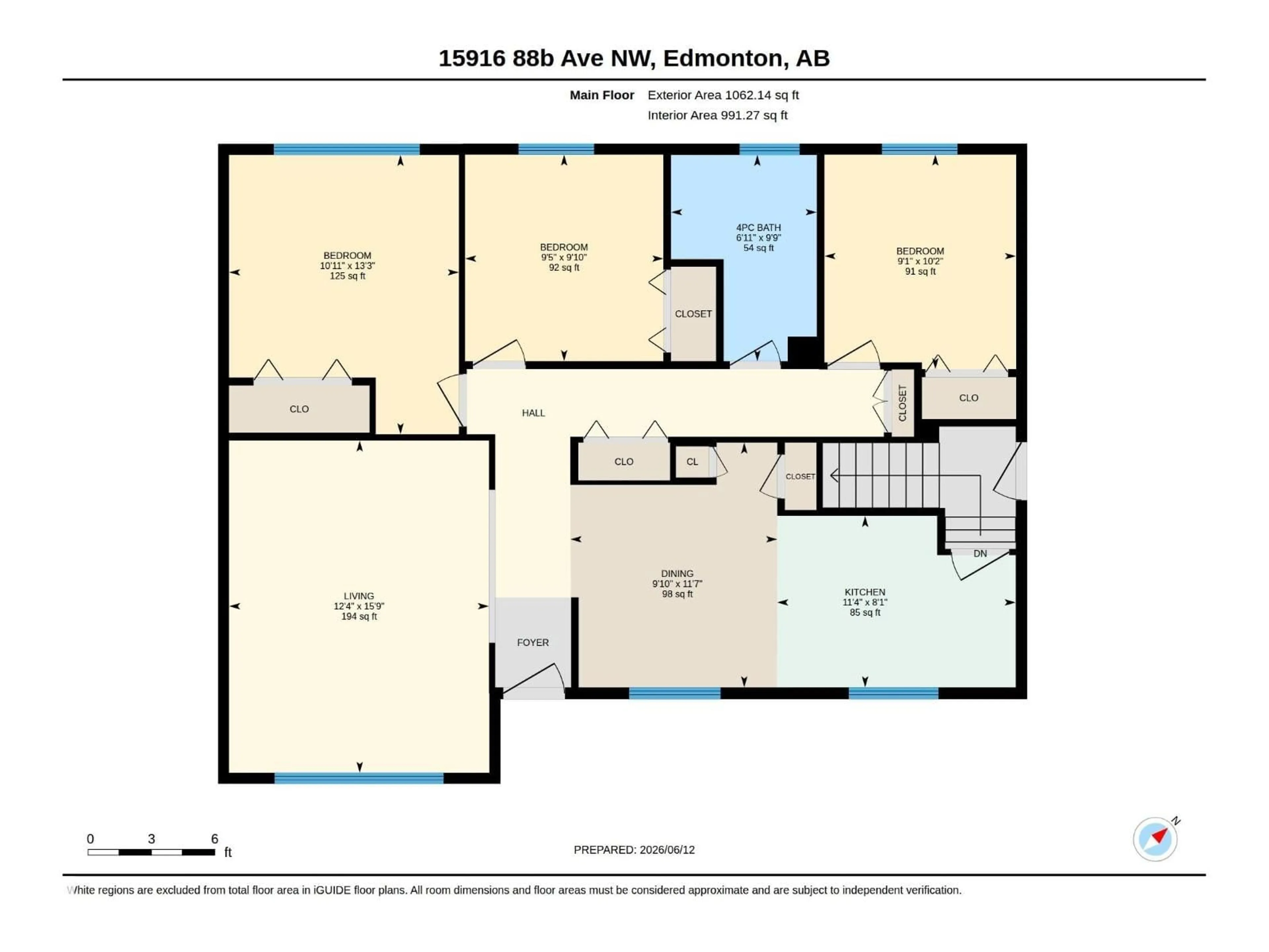 Floor plan for NW - 15916 88B AV, Edmonton Alberta T5R4N7