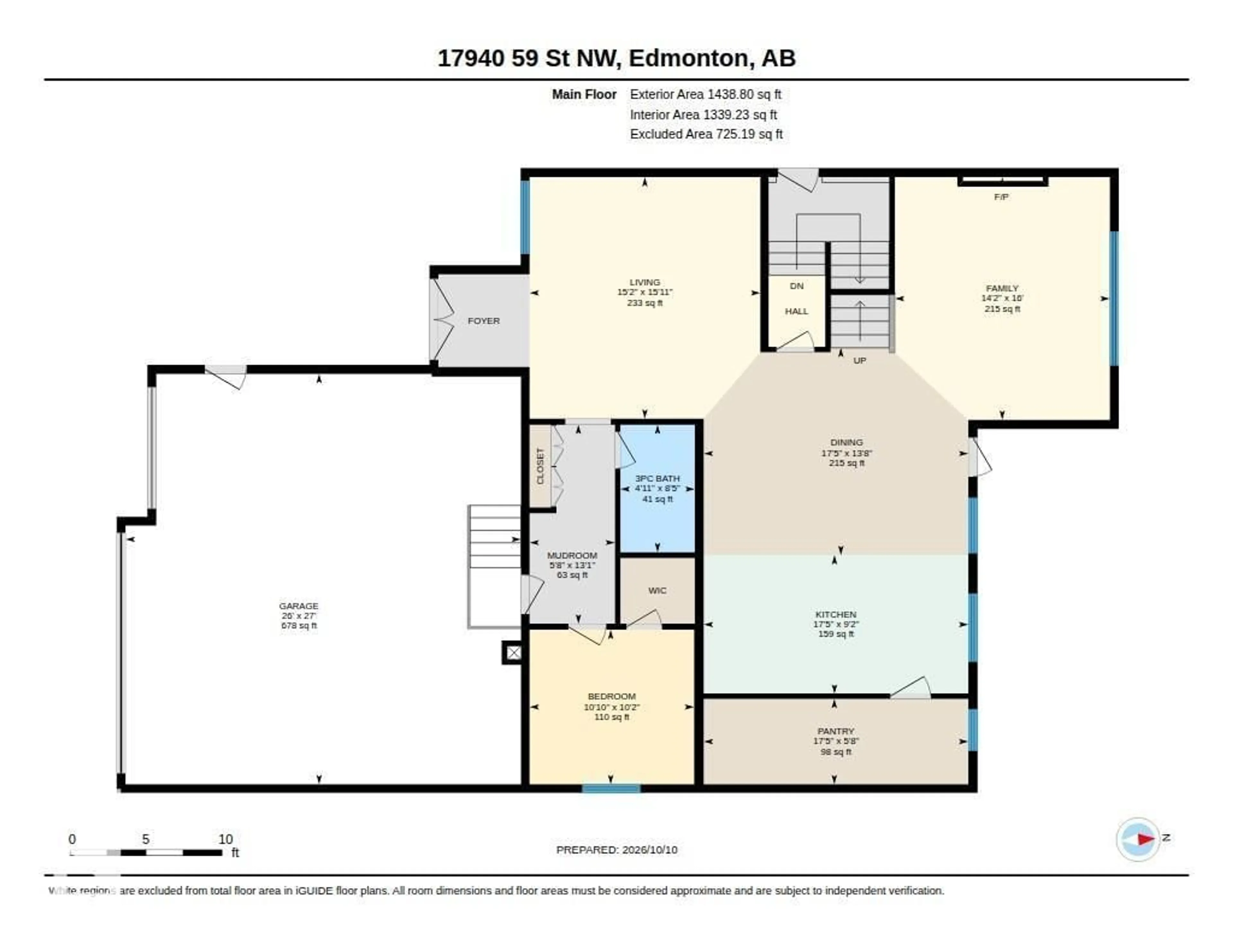 Floor plan for 17940 59 ST, Edmonton Alberta T5Y3W8
