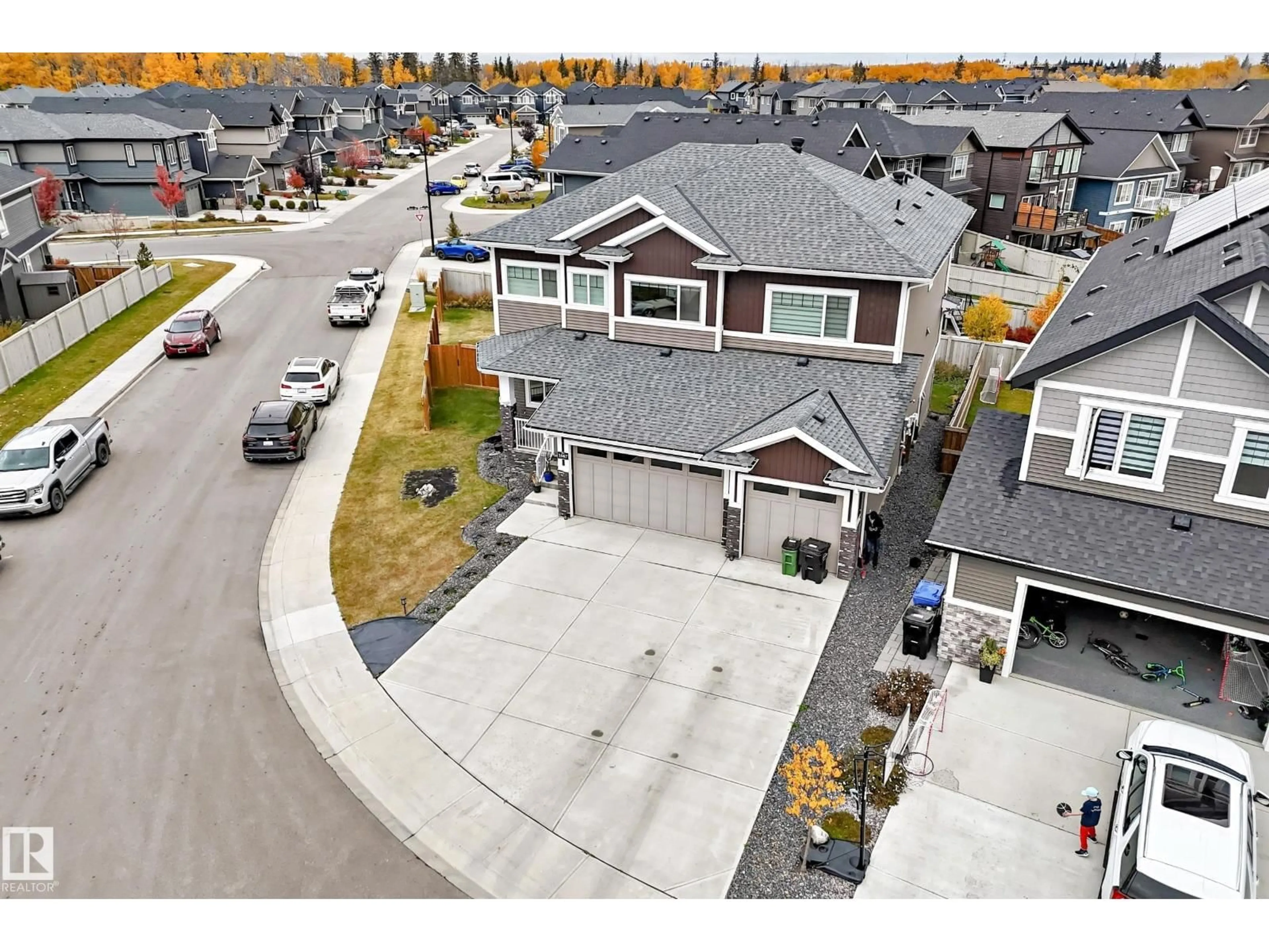 A pic from outside/outdoor area/front of a property/back of a property/a pic from drone, street for 1667 ENRIGHT WY, Edmonton Alberta T6M0Z2