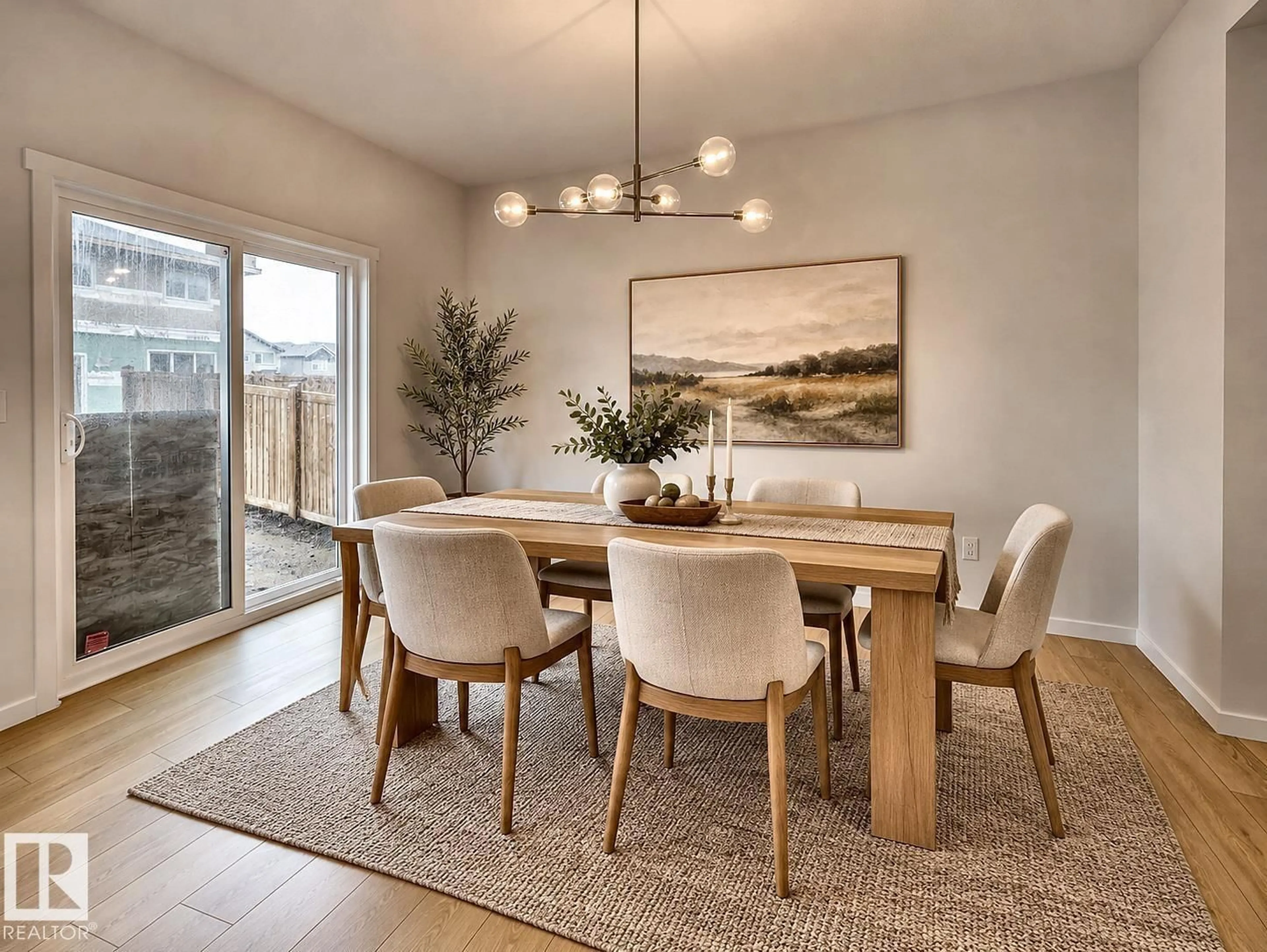 Dining room, wood/laminate floor for NW - 2420 205 ST, Edmonton Alberta T6M1N6