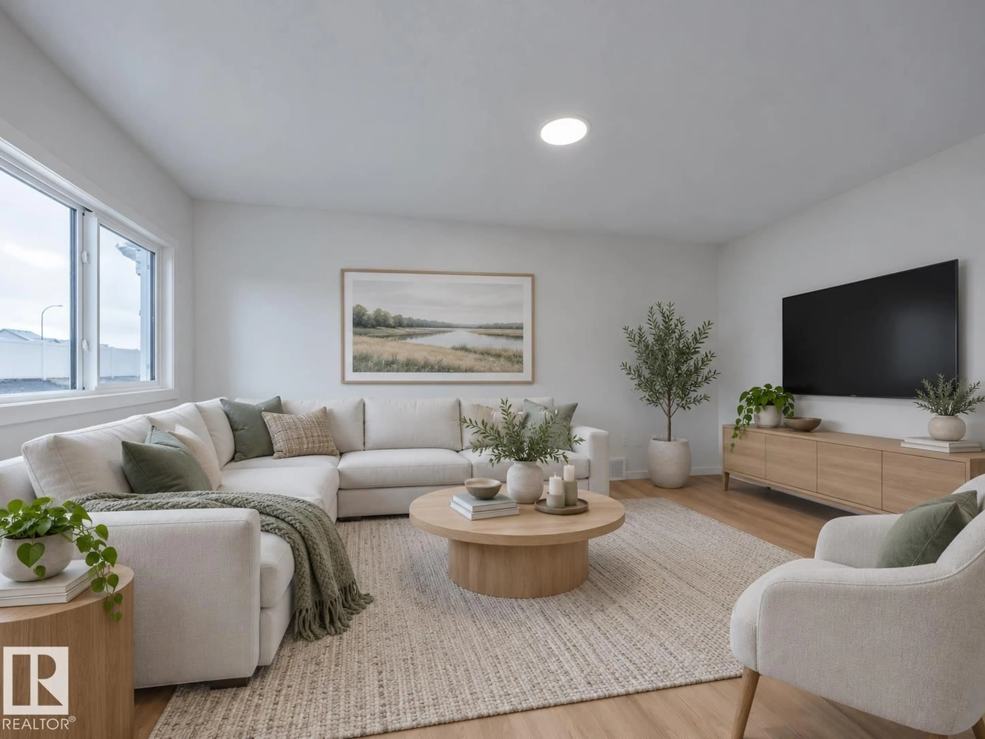 Living room with furniture, unknown for 20735 24 AV, Edmonton Alberta T6M2C4