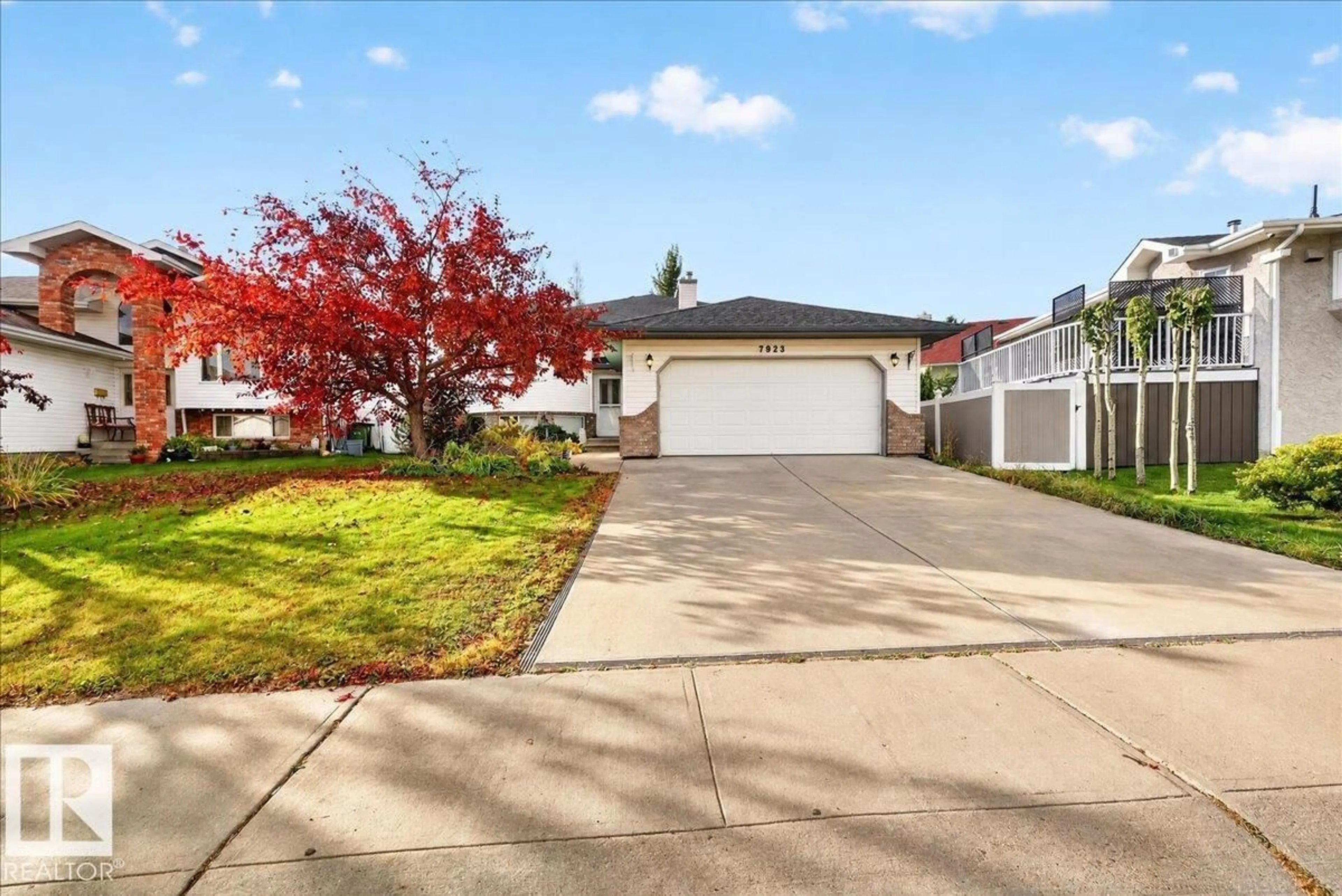 Home with vinyl exterior material, street for 7923 161 AV, Edmonton Alberta T5Z3E9