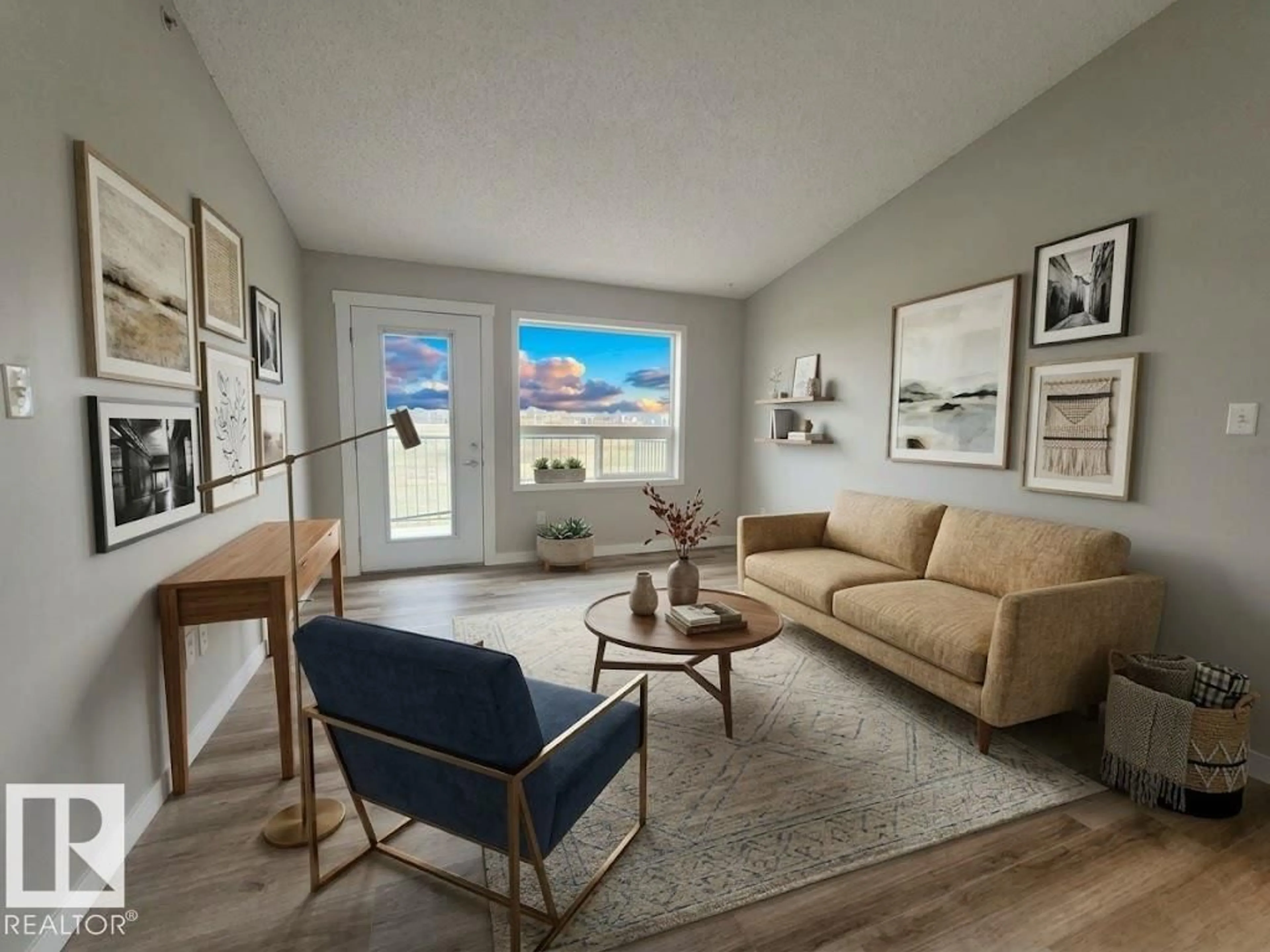 Living room with furniture, unknown for 9363 NW - 1411 SIMPSON DR, Edmonton Alberta T6R0N2