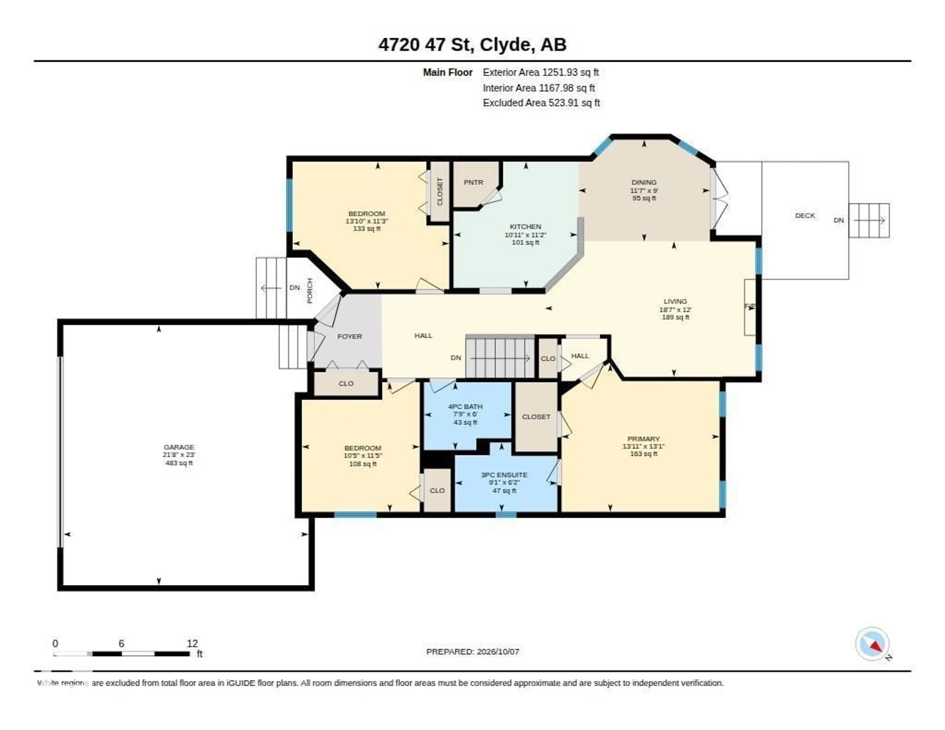Floor plan for 4720 47 ST, Clyde Alberta T0G0P0