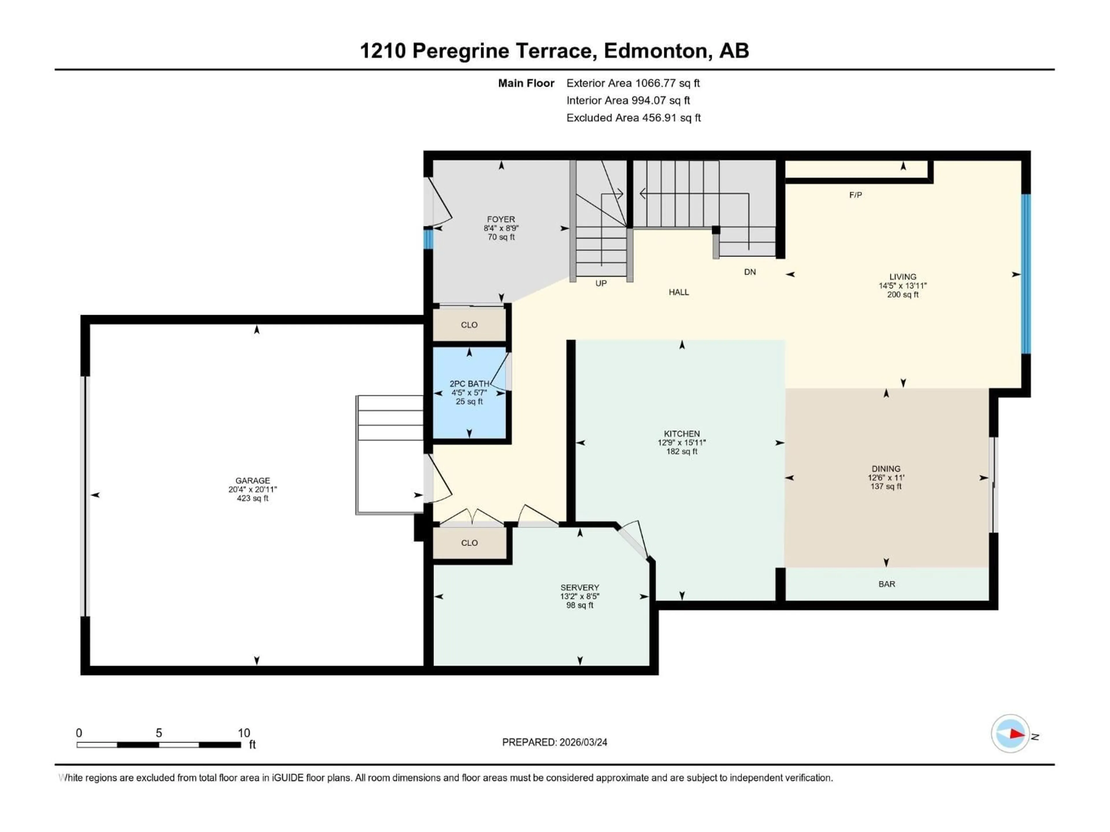Floor plan for 1210 PEREGRINE TC, Edmonton Alberta T5S0M3