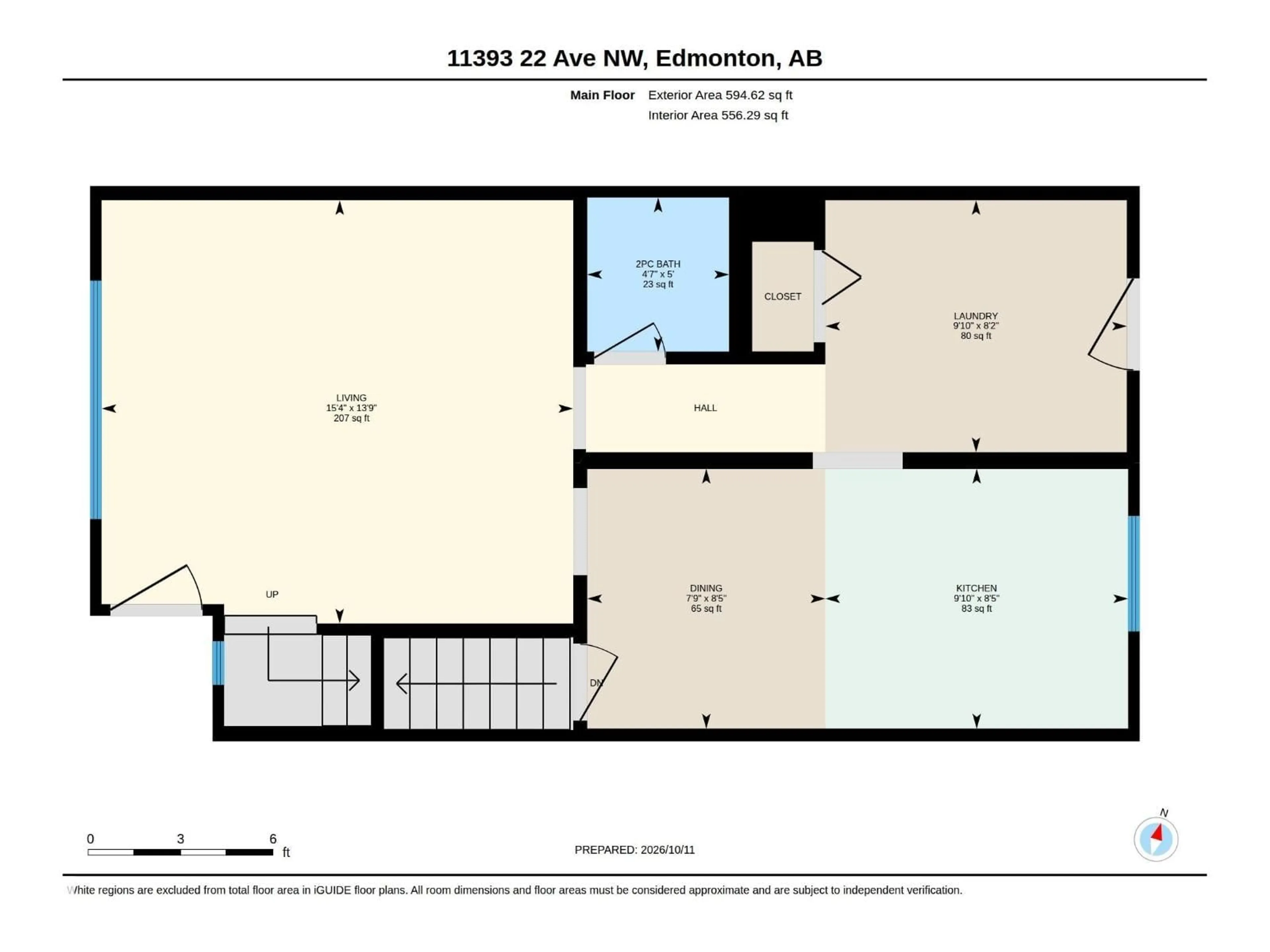 Floor plan for 11393 22 AV, Edmonton Alberta T6J4V8