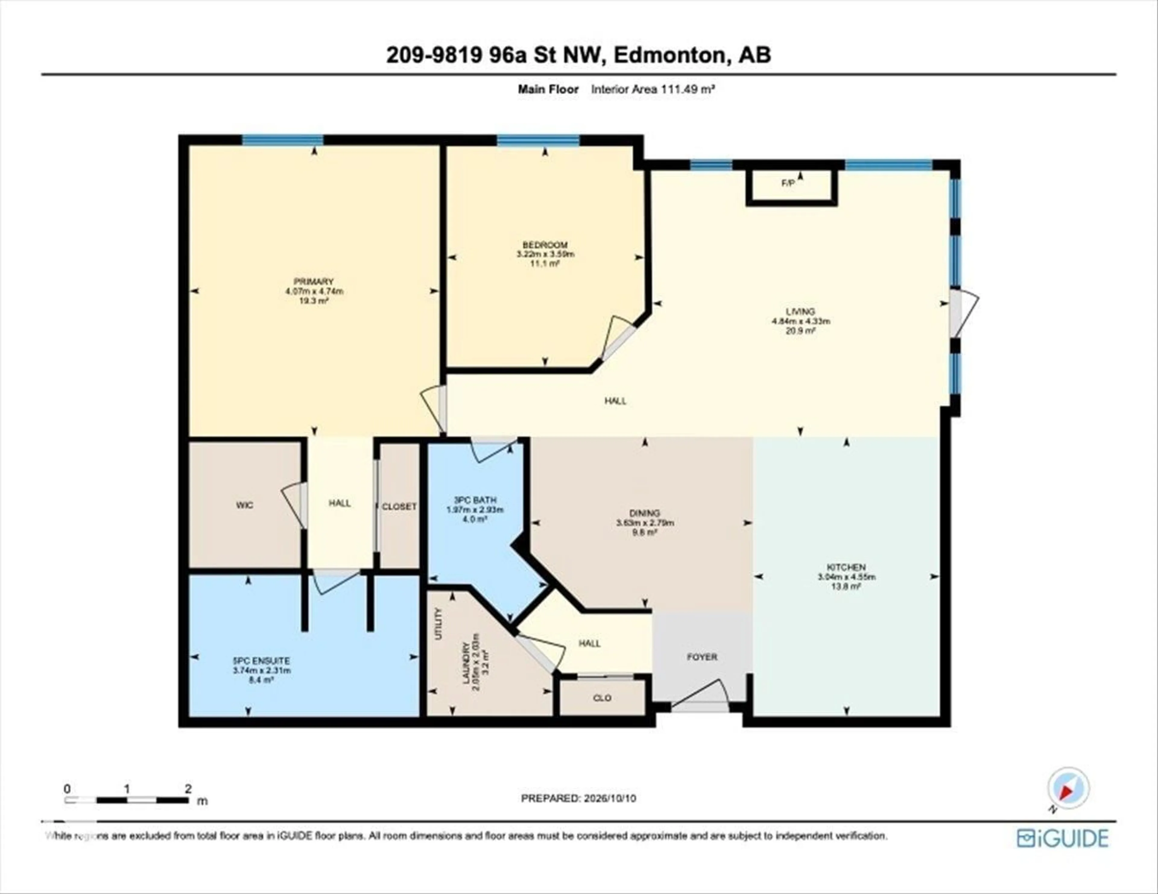 Floor plan for 209 - 9819 96A ST, Edmonton Alberta T6A4A2