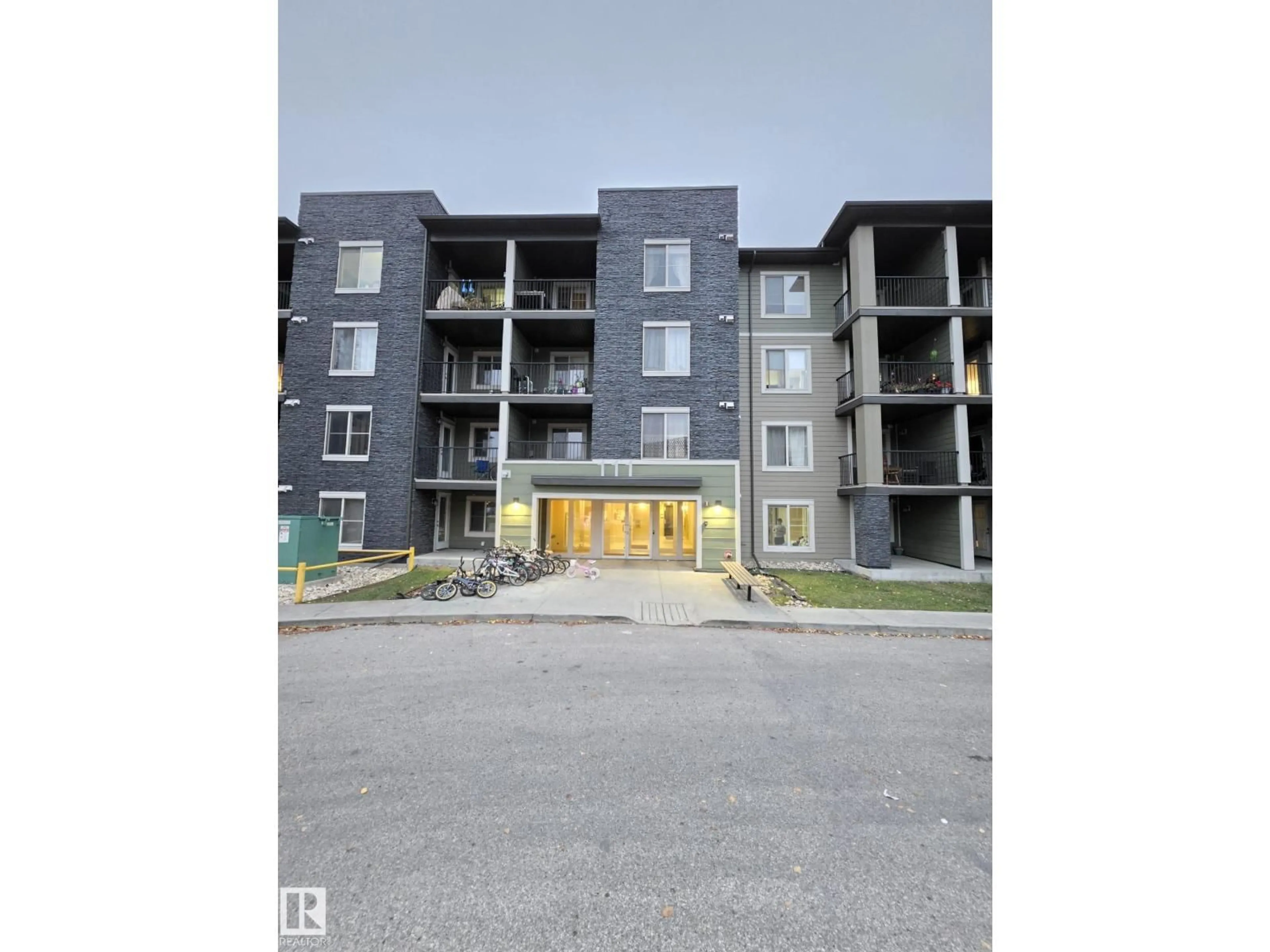 A pic from outside/outdoor area/front of a property/back of a property/a pic from drone, building for #206 - 111 WATT CM, Edmonton Alberta T6X2C6