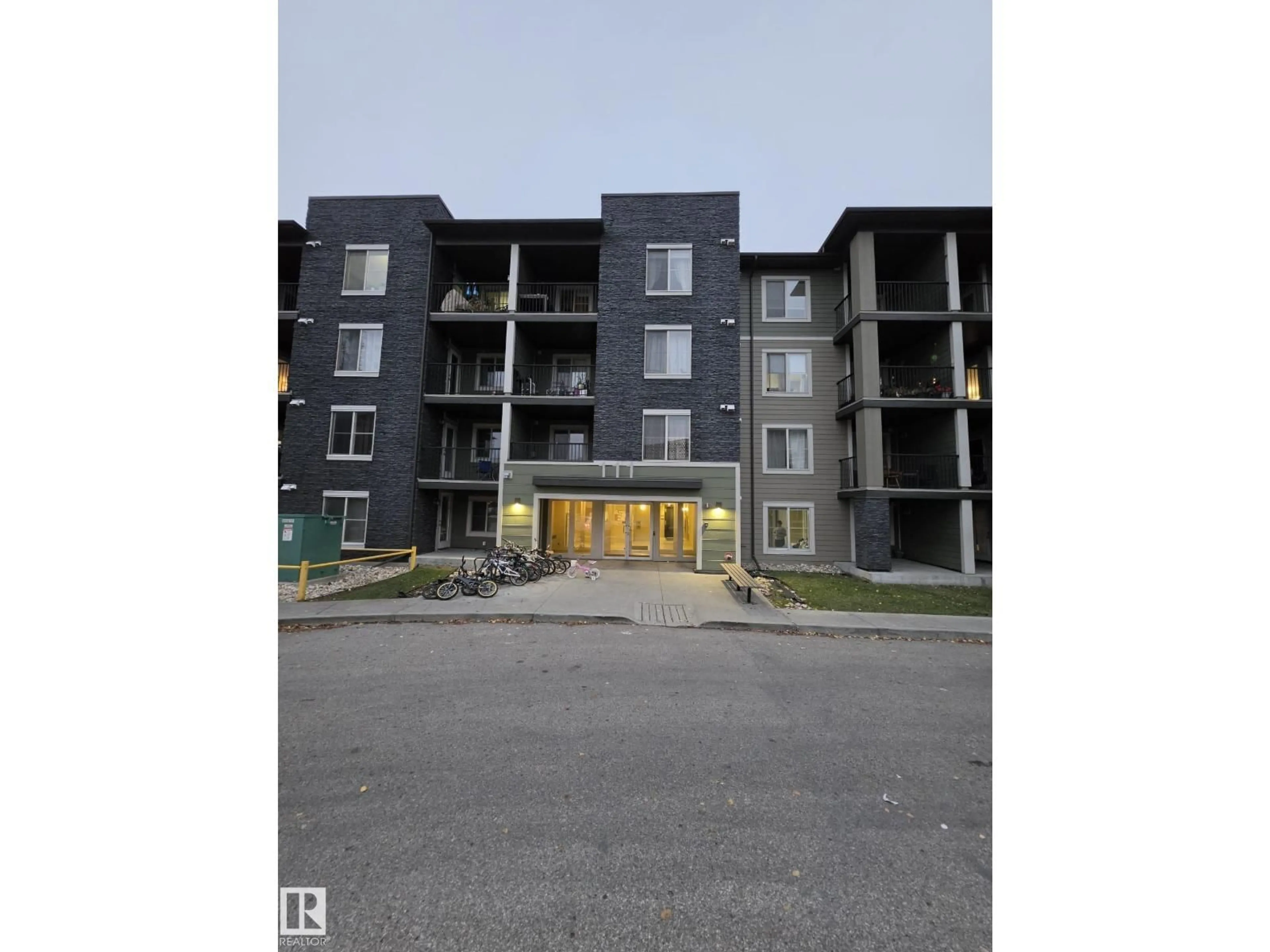 A pic from outside/outdoor area/front of a property/back of a property/a pic from drone, building for #206 - 111 WATT CM, Edmonton Alberta T6X2C6