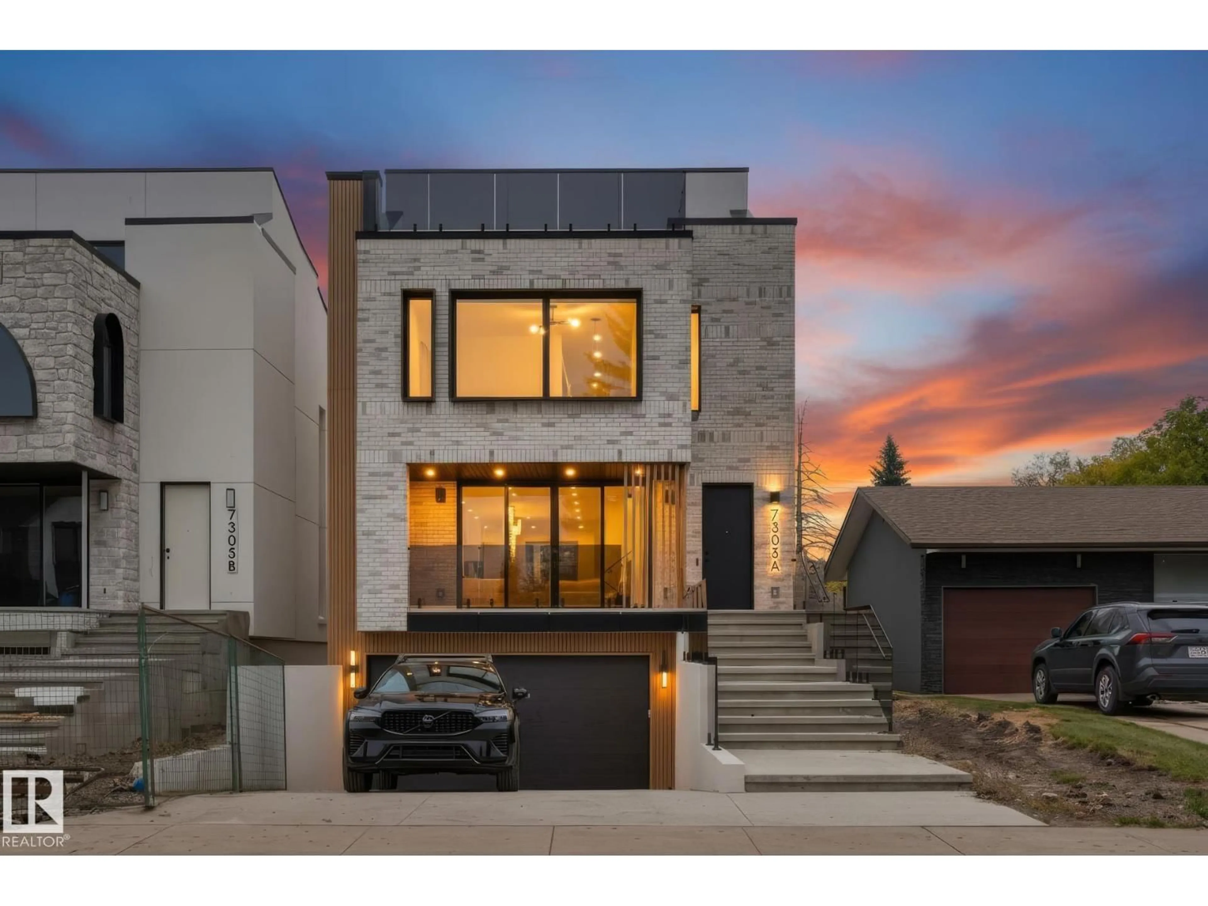 Home with brick exterior material, street for A - 7305 155 ST, Edmonton Alberta T5R1V4