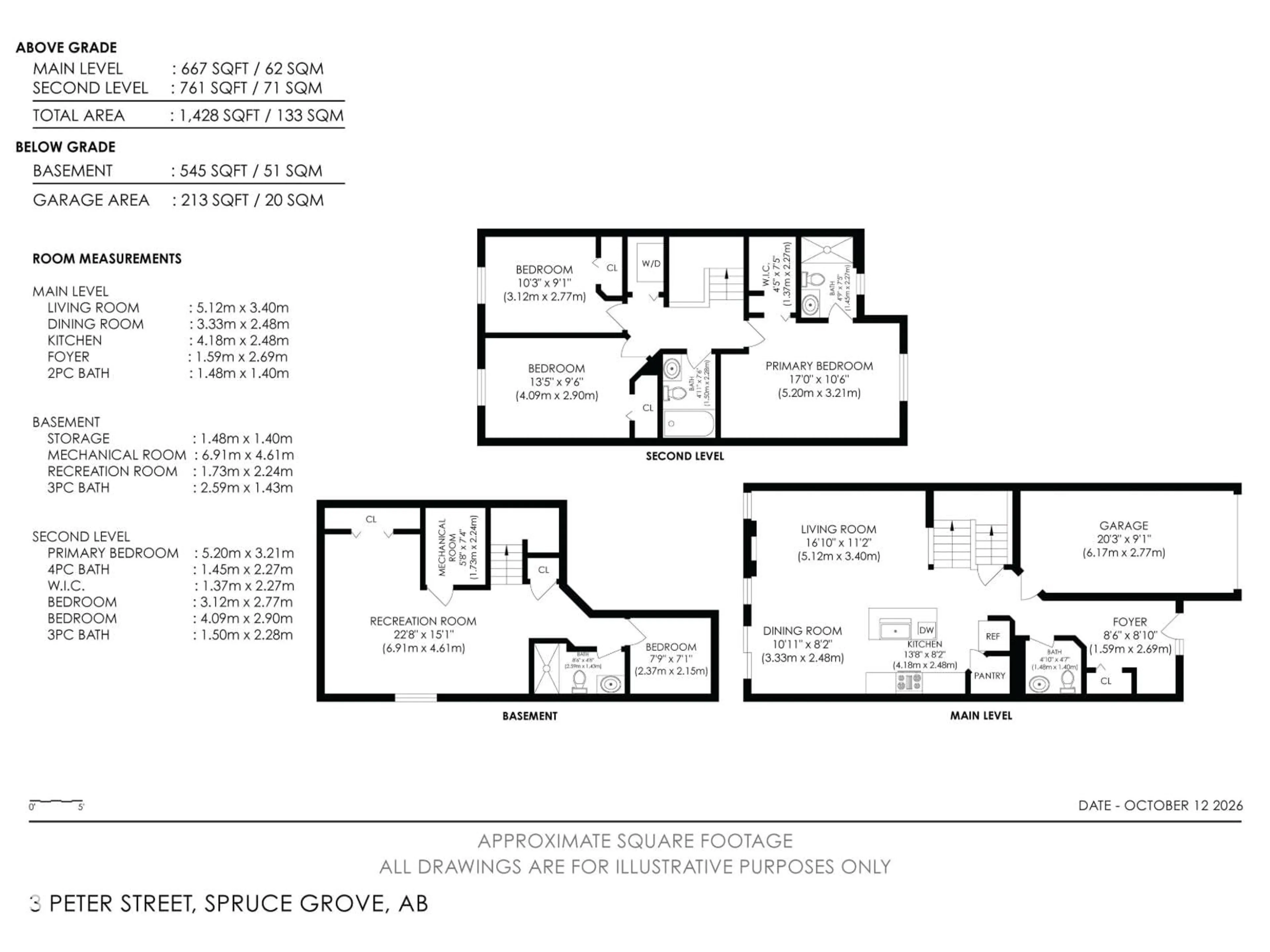 Floor plan for 3 PETER ST, Spruce Grove Alberta T7X0R4
